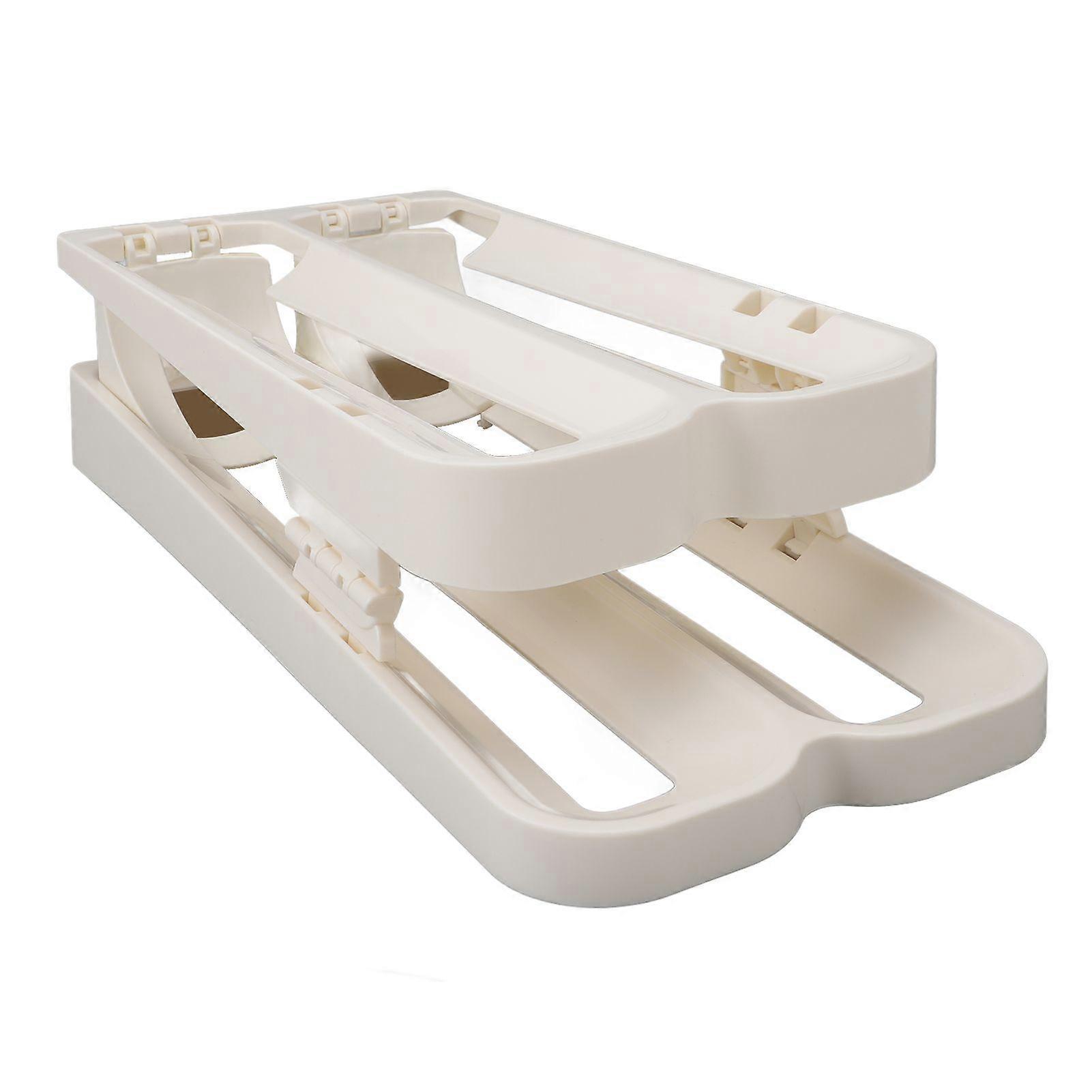 Refrigerator Eggs Dispenser Space Saving Foldable Rolling Fridge Egg Organizer for Home