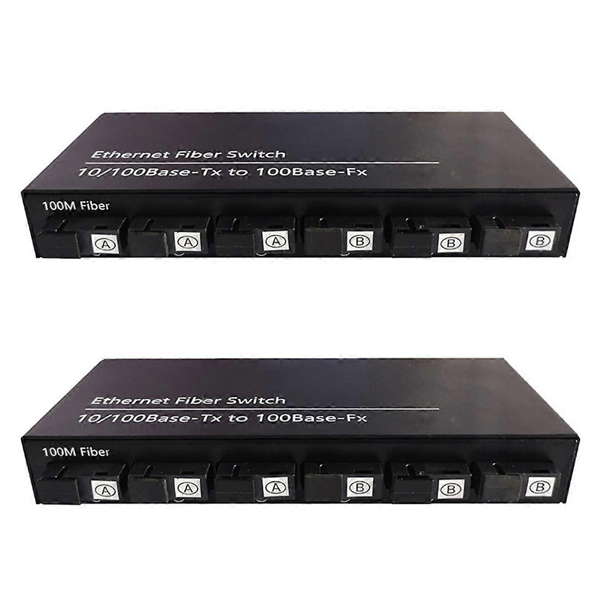 2X 6Port 10/100M Ethernet Switch 6 Glasfaser Port 25KM 2UTP RJ45 Glasfaser Transceiver Optisches Medium