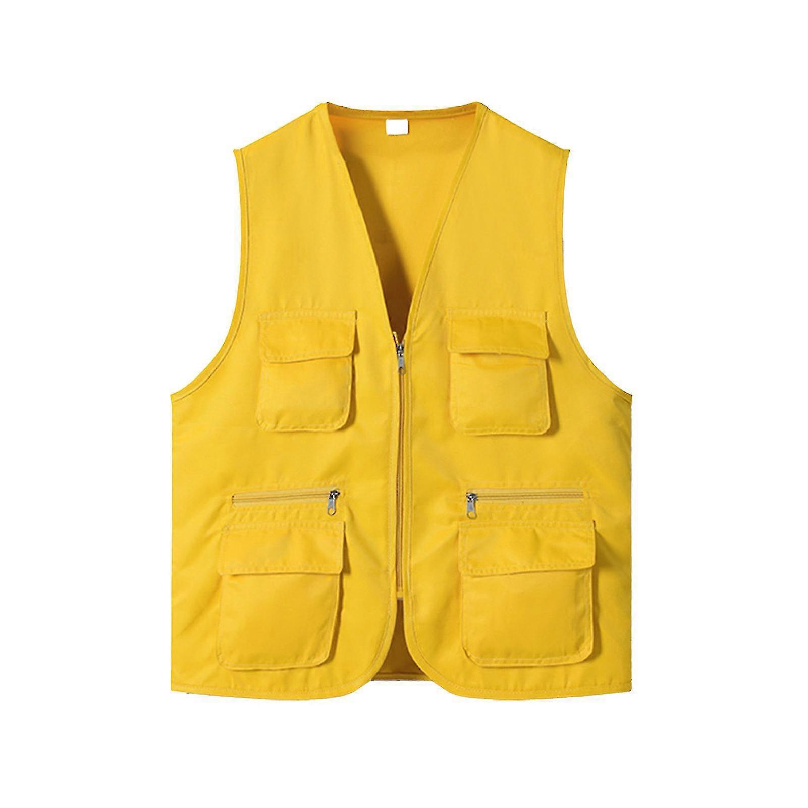 Thin Unisex Outdoor Vest Coat with Multiple Pockets, V-Neck Zipper Front for Hiking Photography