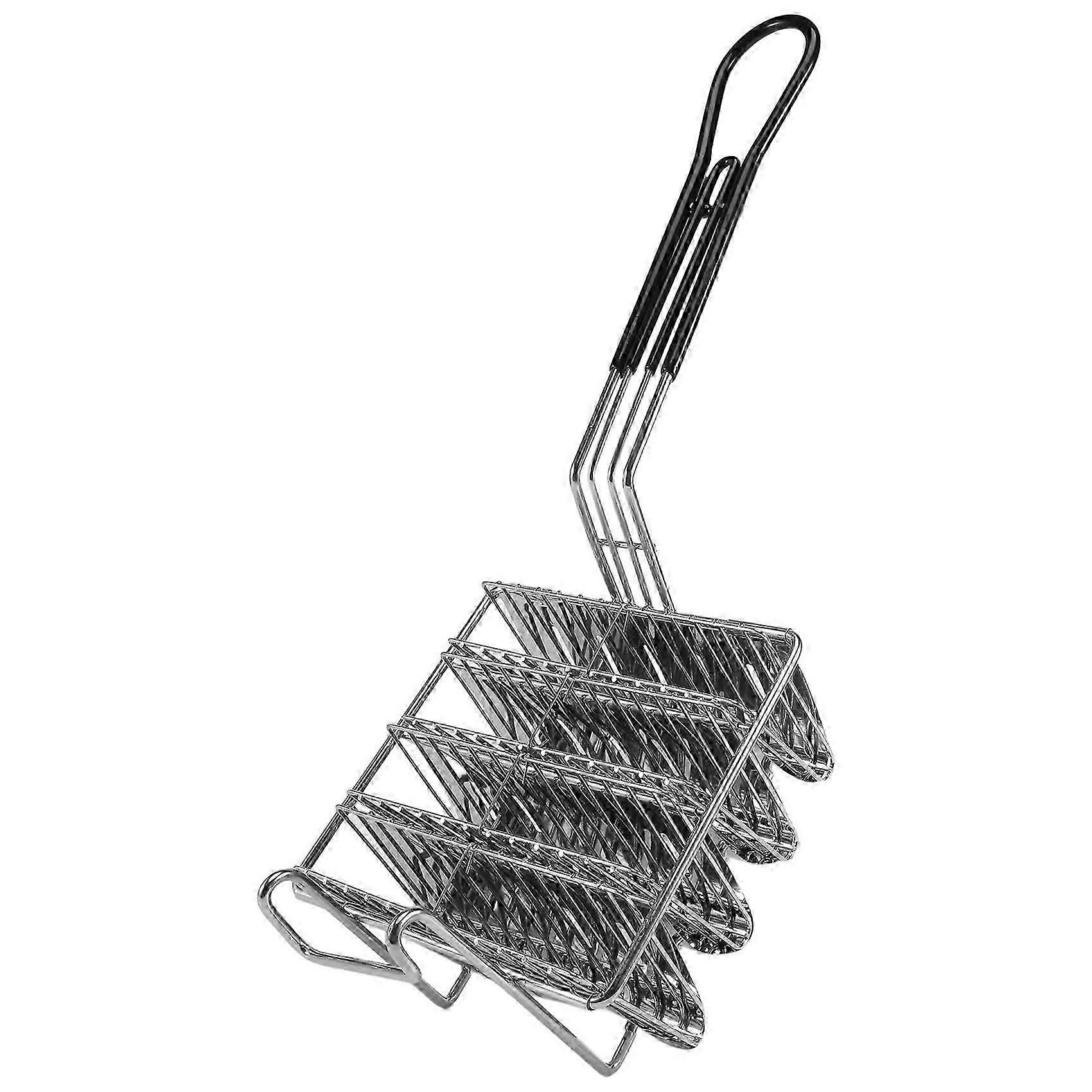 Taco Fryer Basket, Taco Shell Fryer, Holds 4 Shells Deep Fryer Taco Holders Basket with Grip Handle Taco Holder Stand JN