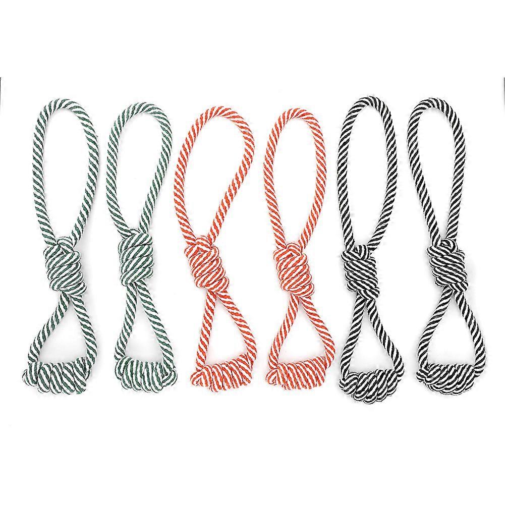 6Pcs Knitted Cotton Rope Dog Chew Toys for Teeth Cleaning, Biting, and Playing - Durable Pet Toy for Medium and Large Dogs