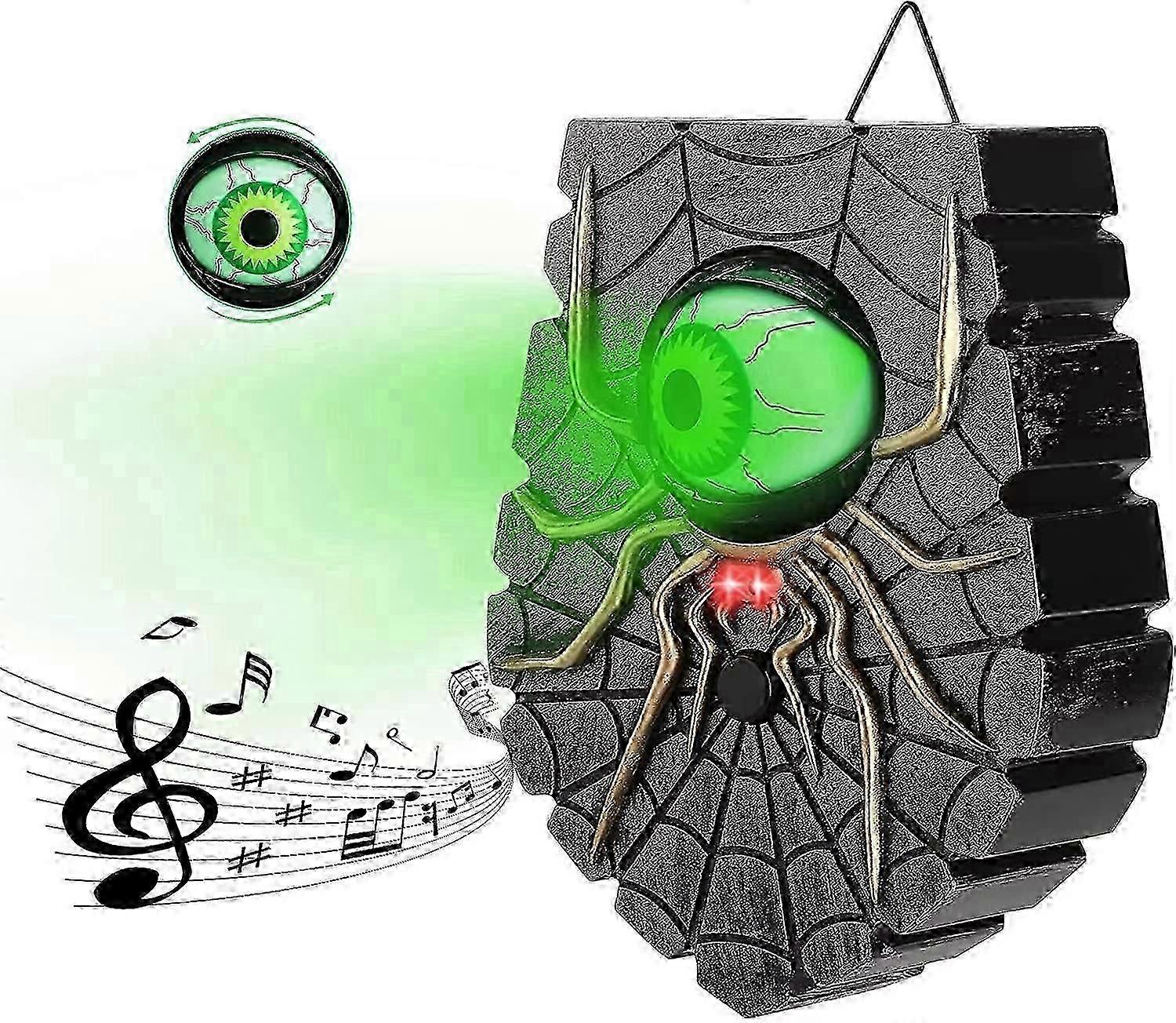 Décorations d’Halloween Sonnette d’Halloween avec globe oculaire lumineux animé et son effrayant