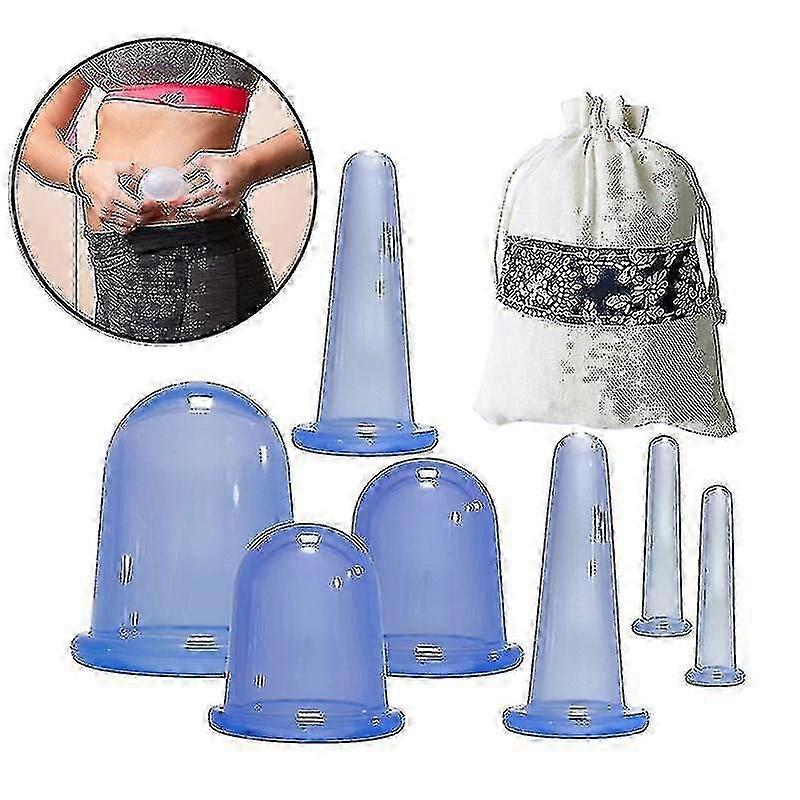 シリコーンカッピングセット7 PC中国のAcupointマッサージ真空吸引筋のための貯蔵袋と