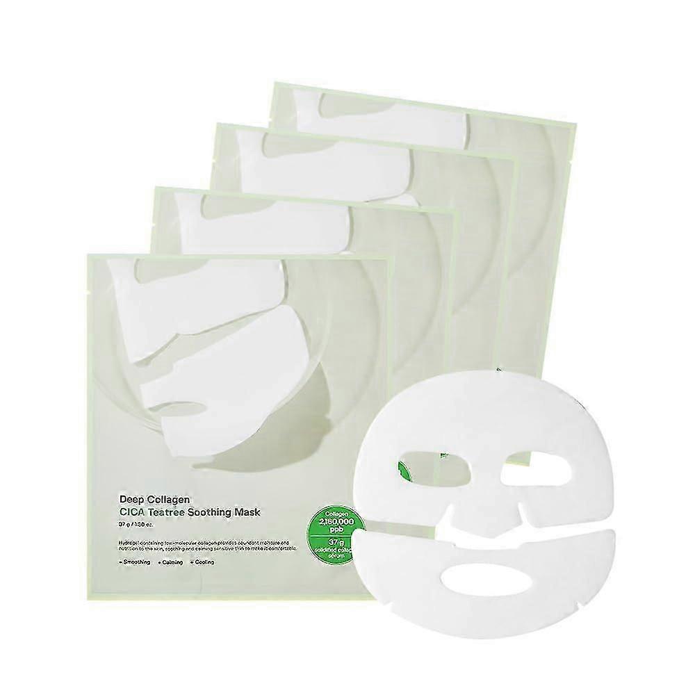 Deep Collagen Niacin-Vita C Brightening Overnight Mask, Hyalu-B5 Hydrating/CICA Teatree Soothing Overnight Mask, Facial Hydrogel Mask