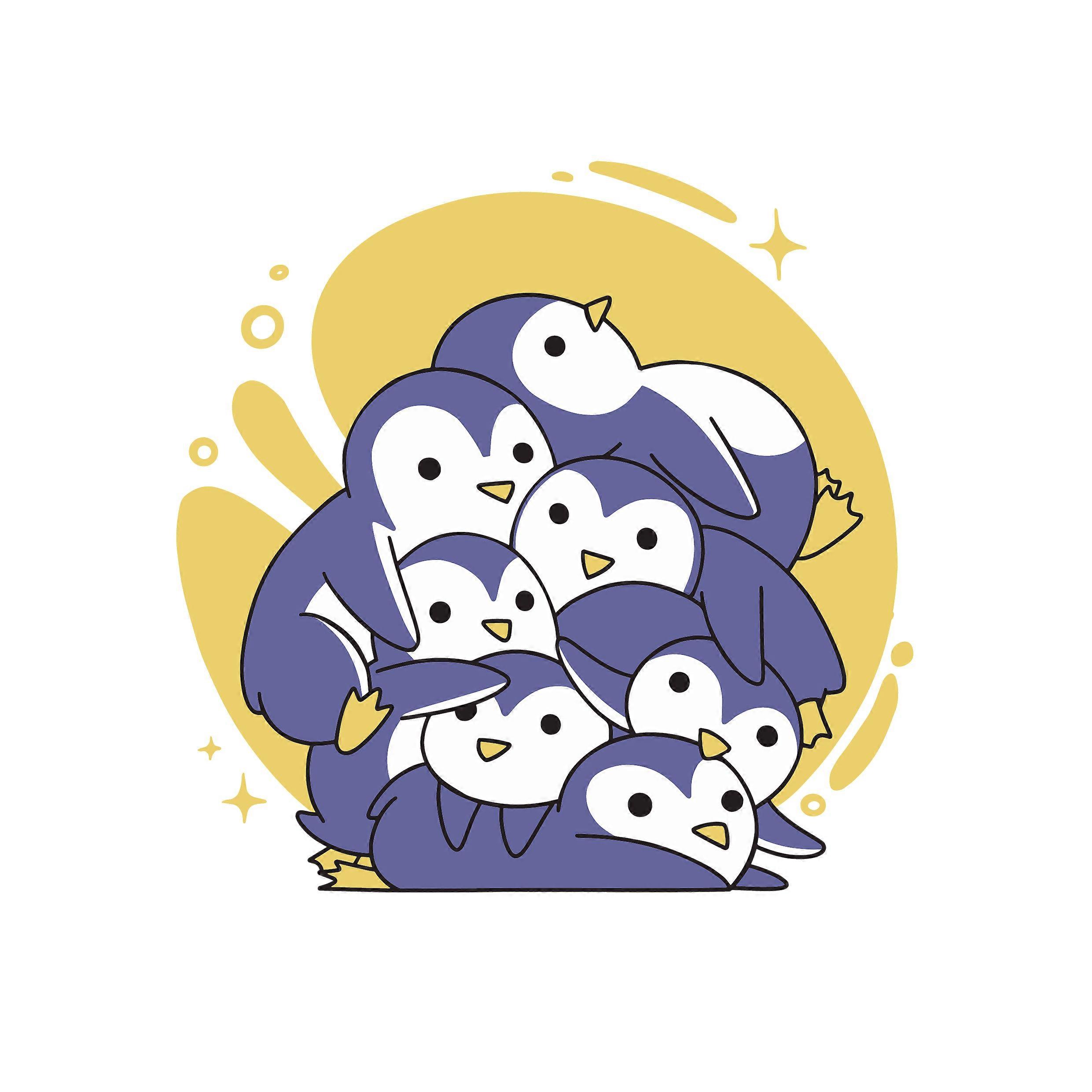 Iron-on patch Cute Penguins