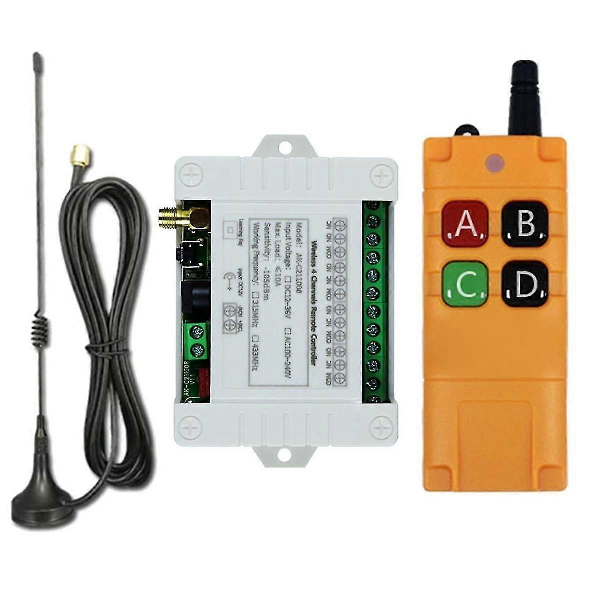 DC12-36V 4CH RF Wireless Remote Control Switch Receiver with 2000M Long Distance Remote Controller High quality
