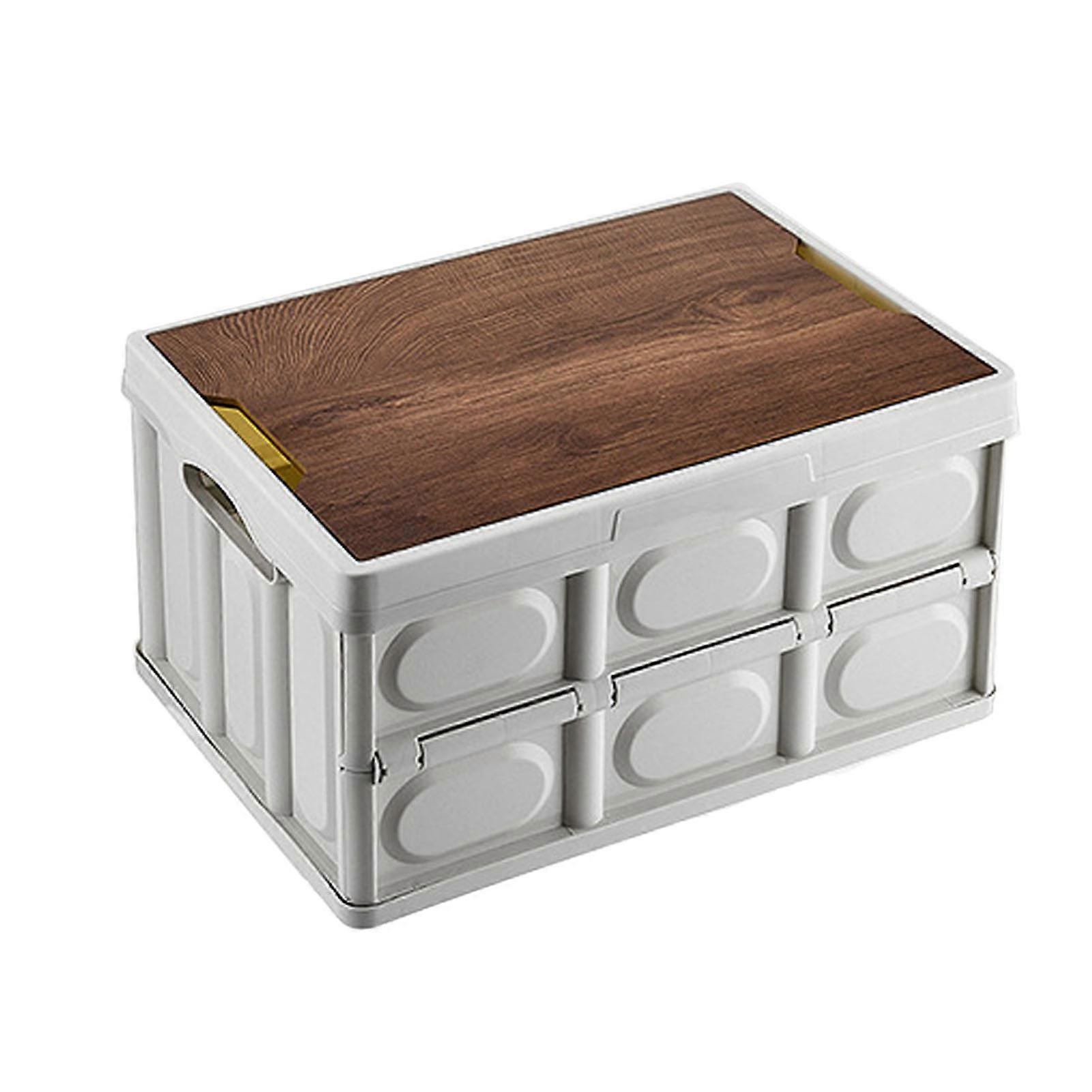 Foldable 30L Waterproof Storage Box White Medium Organizer Bin