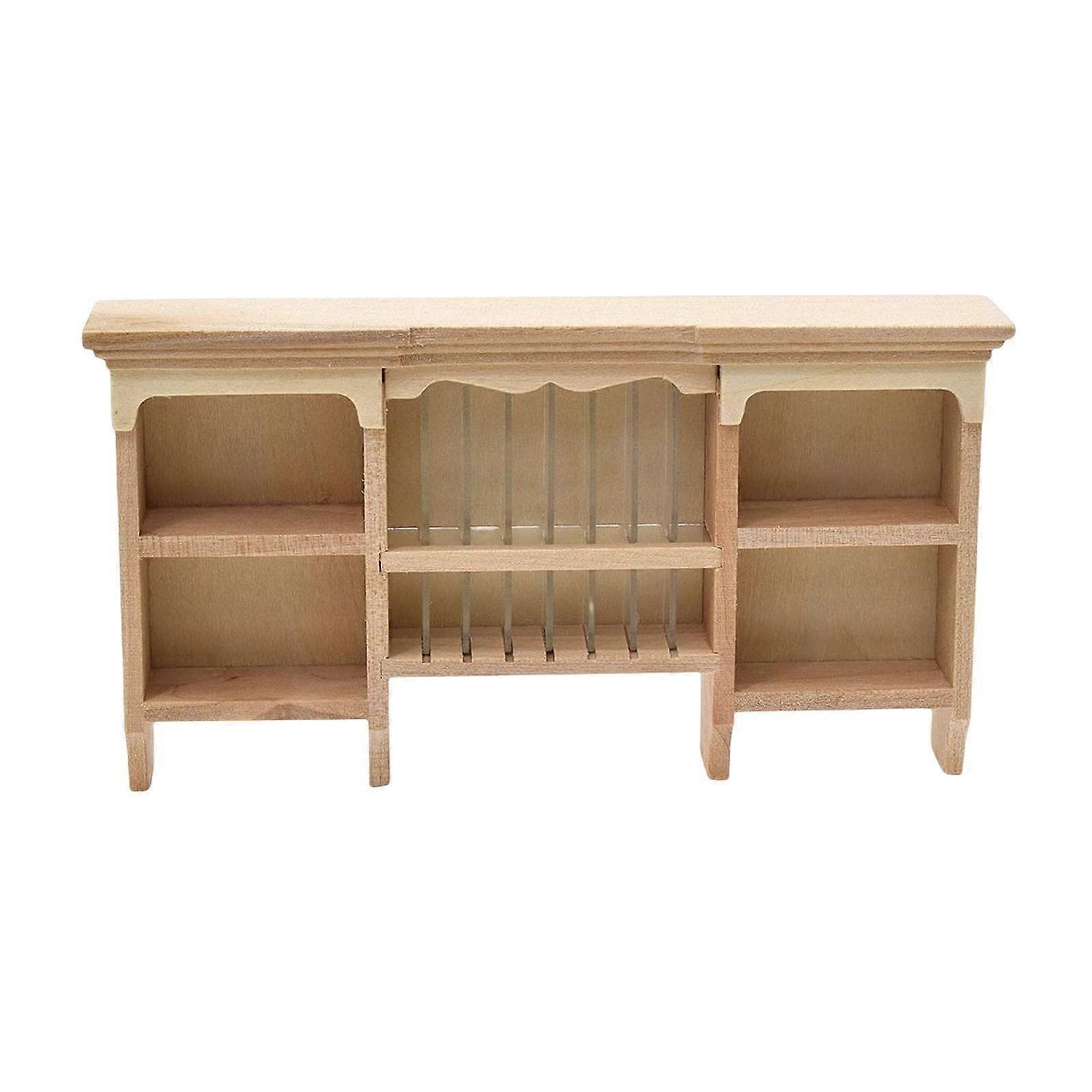 Educational Doll House Display Shelf Miniatures Wood Zakka Toy Pretend Play Realistic Model Cabinet Model Mini Size true qualities
