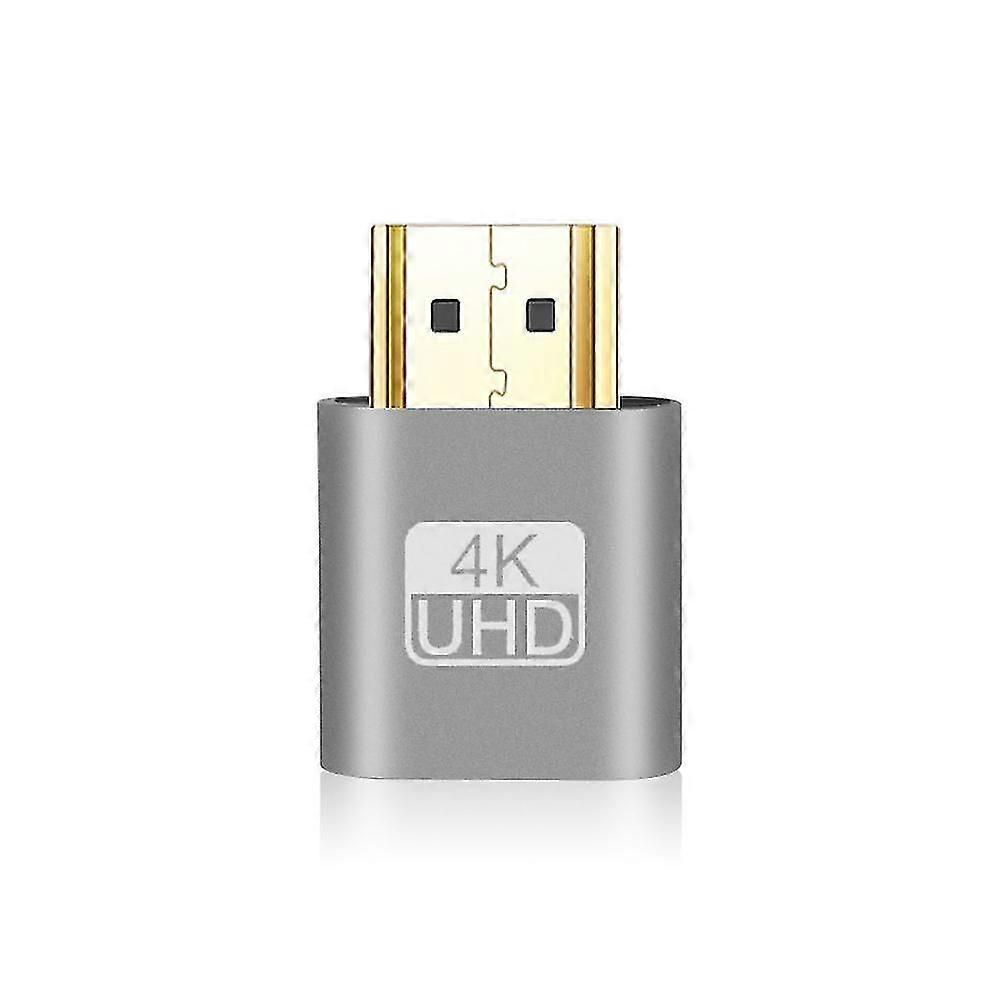 Hdmi-compatible Virtual Display Adapter 4k Ddc Edid Dummy Plug Display Emulator Cheat Adapter Support1920x1080p For Bitcoi  silver