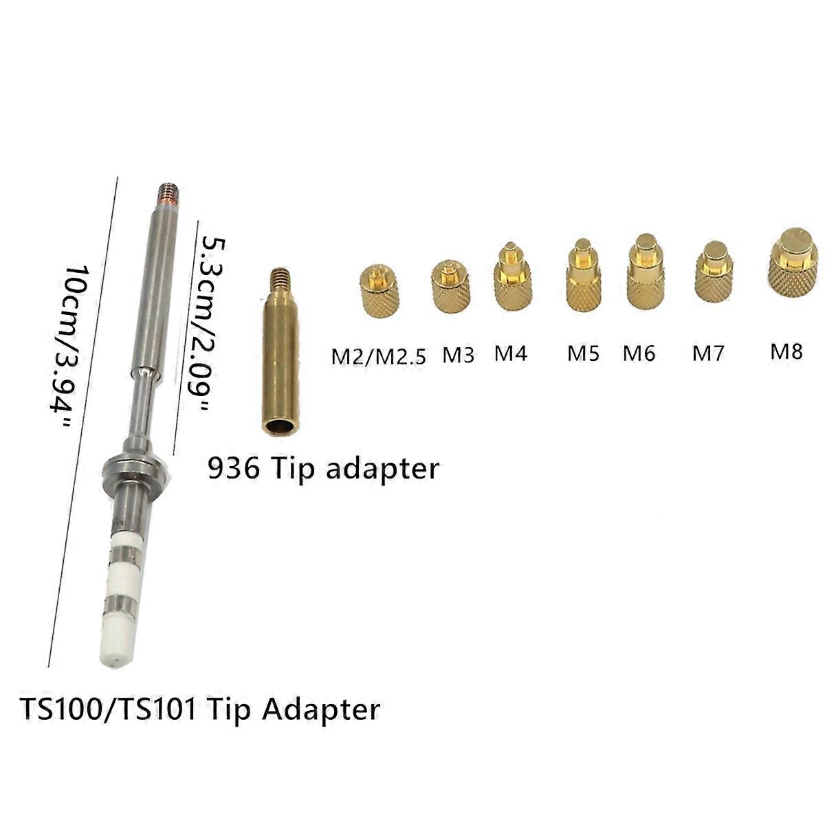 Heat Set Insert Tool M2 M3 M5 M6 M7 M8 Hot Melt Brass Knurled Nut Embedded Tip Adapter Kit 3D Printe