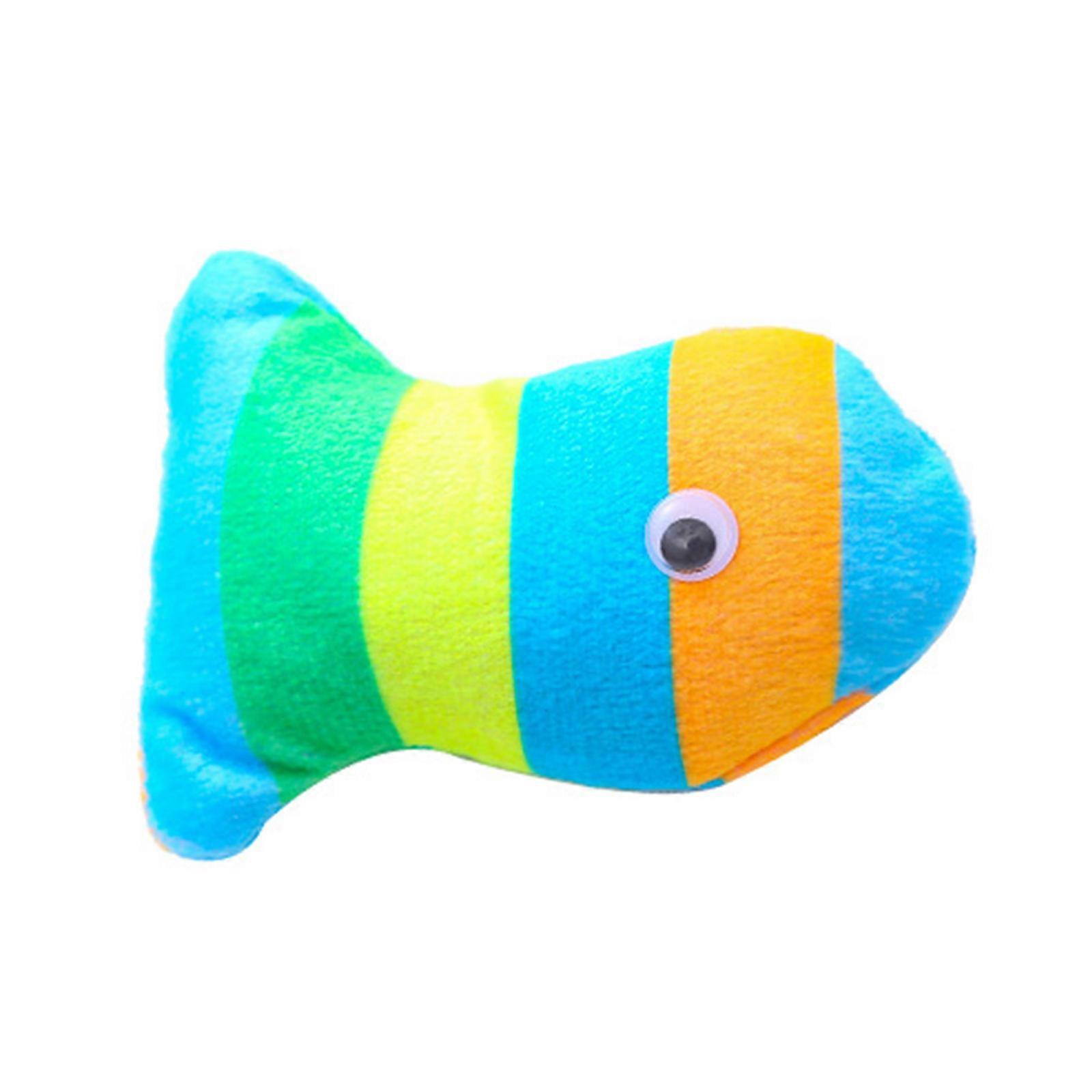 Interactive for Cat Toys Built-in Catnip for Cat Chew Toys Kitten Training Toy Cute Stuffed Colorful Fish Plush Toy Holi Forest green