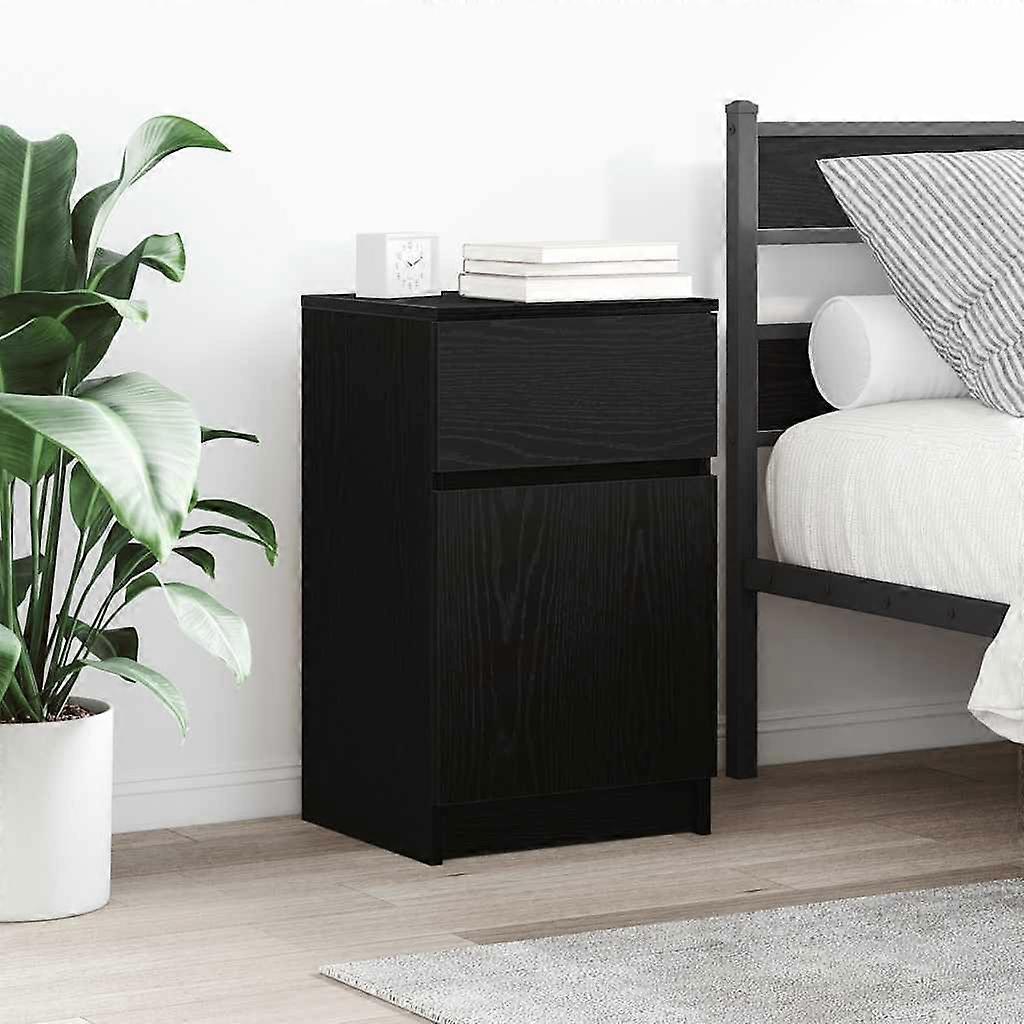 Bedside Table Black 39x35x65 cm Engineered Wood