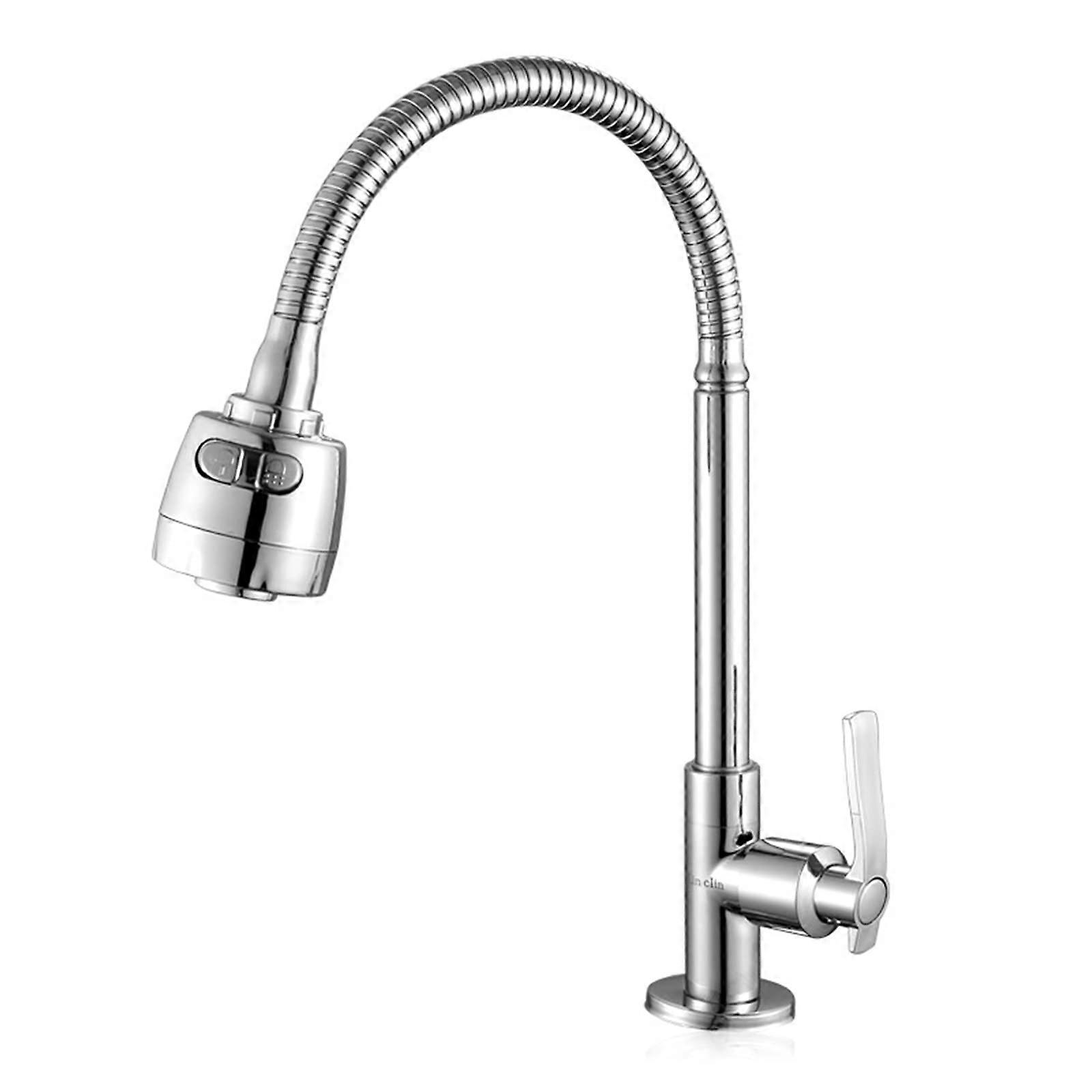 Universal Rotation Kitchen Faucet, Brass Single Cold Tap, Single Hole Base Single Handle Sink Faucet