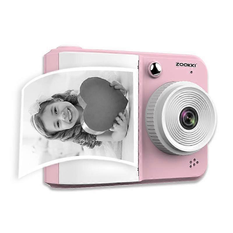 Youth Camera Instant Print, Dual-Lens 48MP Digital Camera, 1080P Selfie Instant Cameras for Teens with 32GB Card - Pink