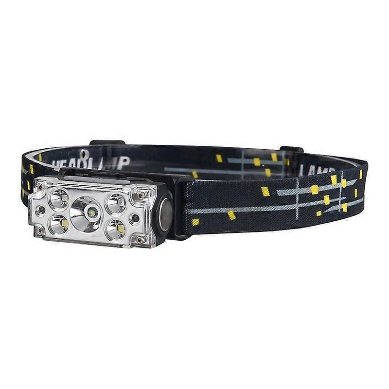 Ultra-Light Rechargeable Headlamp: 2000 Lumen, Adjustable Headband & Hand Wave SensingHeadlamp Battery Powered for Camping Running(Black)
