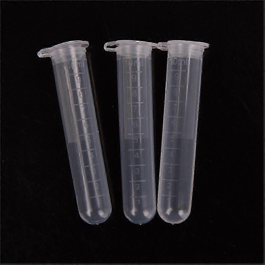 20Pcs 10ml Plastic Centrifuge Lab Test Tube Vial Sample Container with Cap