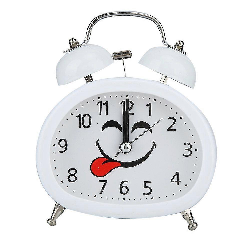 Smiley Face Night Alarm Clock, Luminous Double Bell Bedside Clock