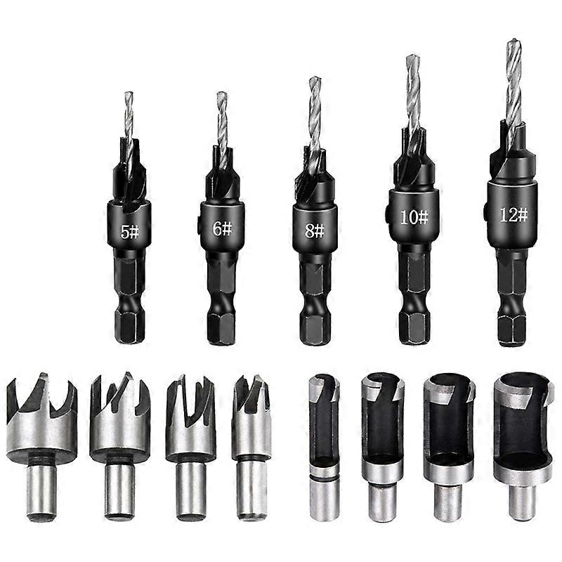 5 Pieces Countersunk Bits Set, 8 Pieces Countersunk Drills