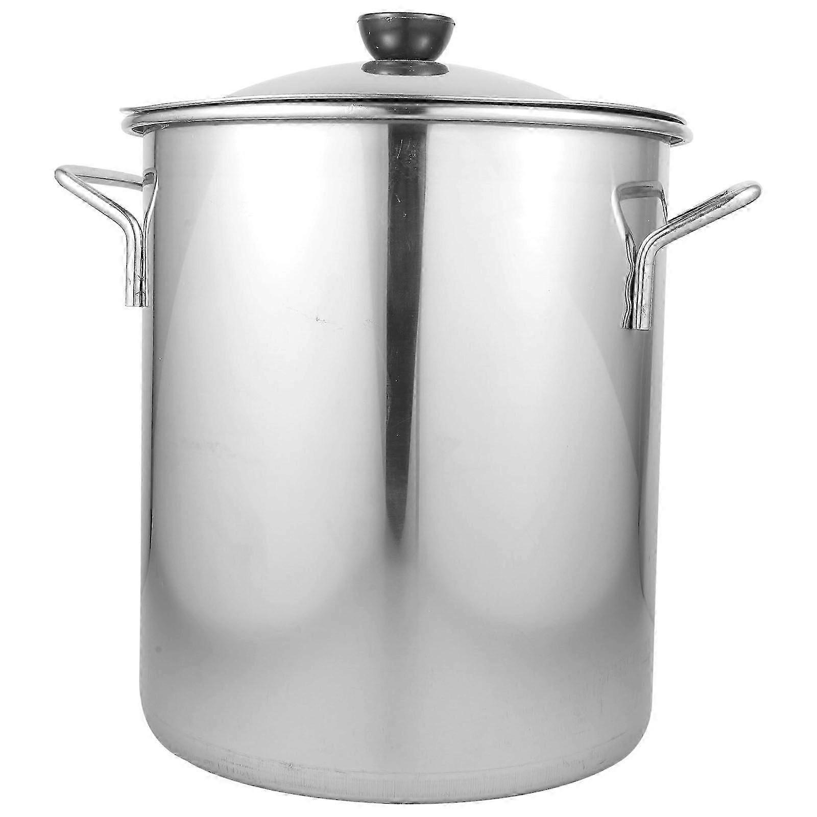 Tjock gryta i rostfritt stål, stor kapacitet, soppgryta, multifunktionell rishink med lock (remshandtag) (22 cm)