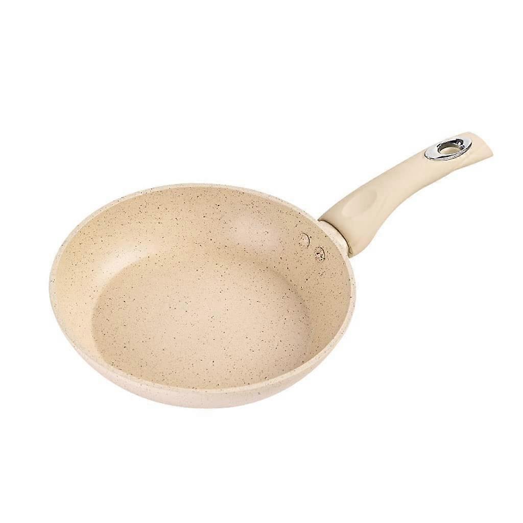 Wok 11 Inch Frying Pan with Lid Stone Coating Nonstick Frying Pan Nonstick Cooking Pan Frying Pan Mini Pan Beige Omelette pan (Size : L)