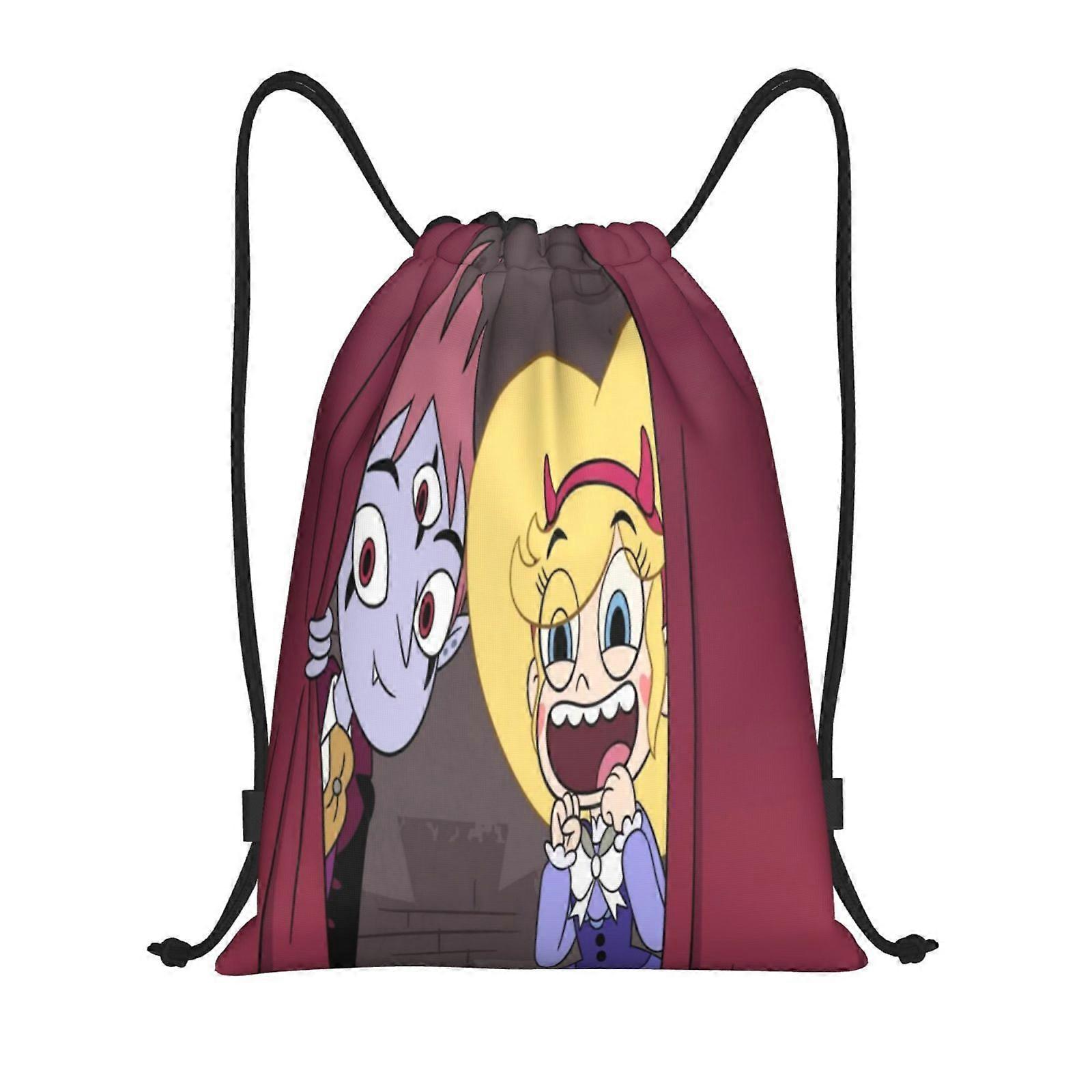 a150 Star vs. the Forces of Evil Canvas double shoulder backpack with strong cotton drawcords and reinforced base h150