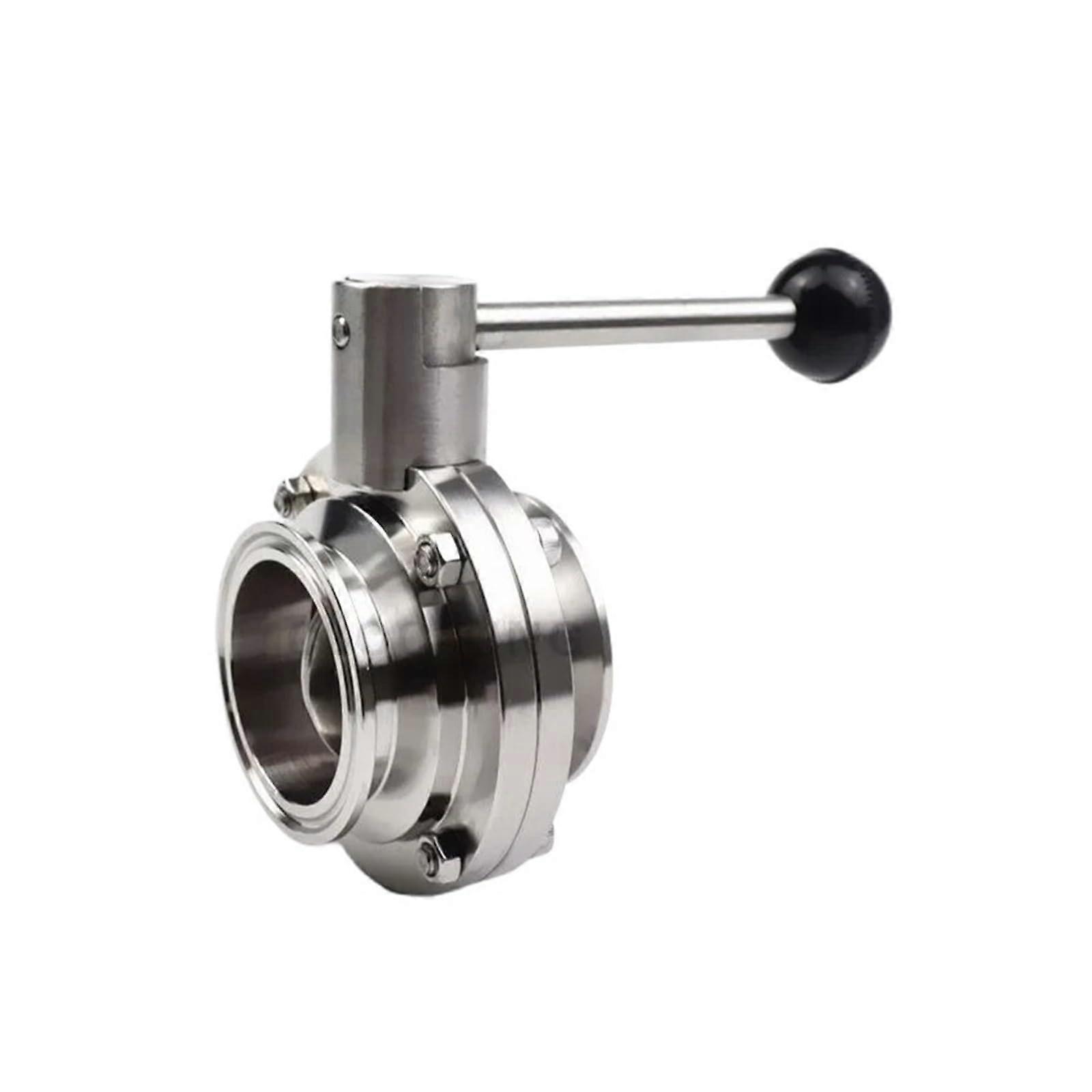 Tri Clamp Butterfly Valve SS304 3/4 In 1 In 1-1/2 In 2 In 3 In 50.5/64/77.5/91 Mm Ferrule 63 Mm