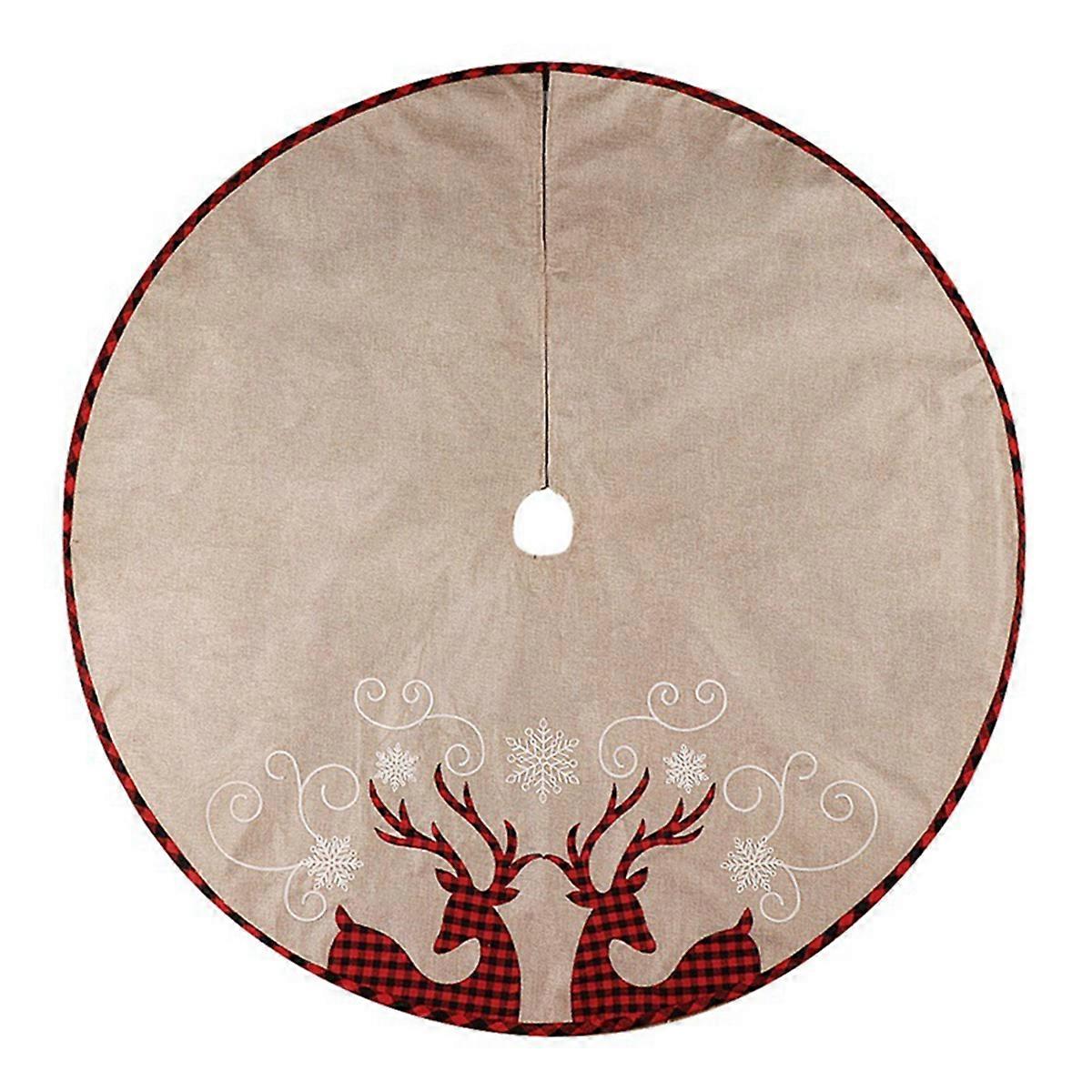 Christmas Tree Skirt 32 Inches, Snowflake-Reindeer,Christmas Decor