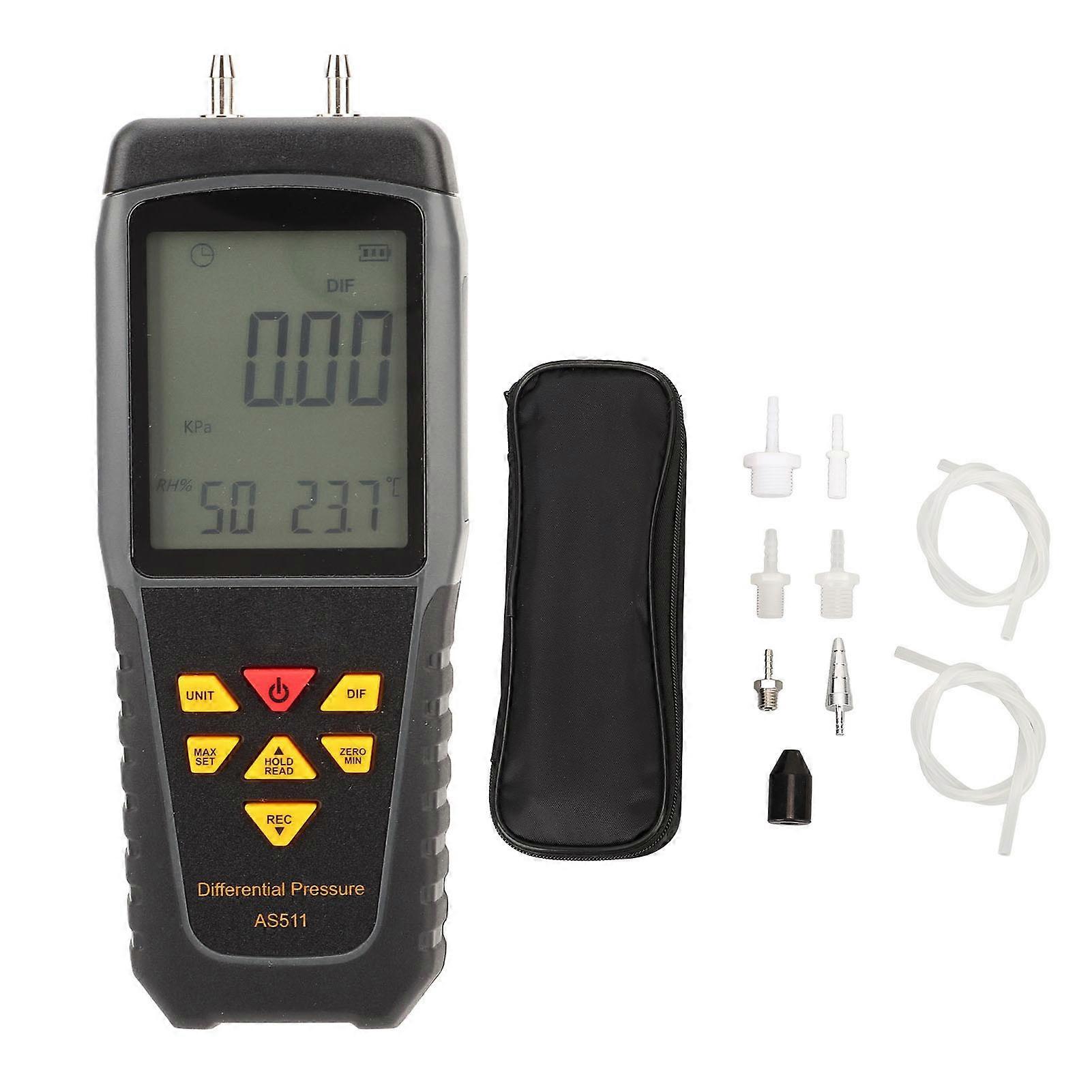Differential Pressure Tester Meter Digital Sensor Gauge Smart Handheld for Air Gas with LED Backlight