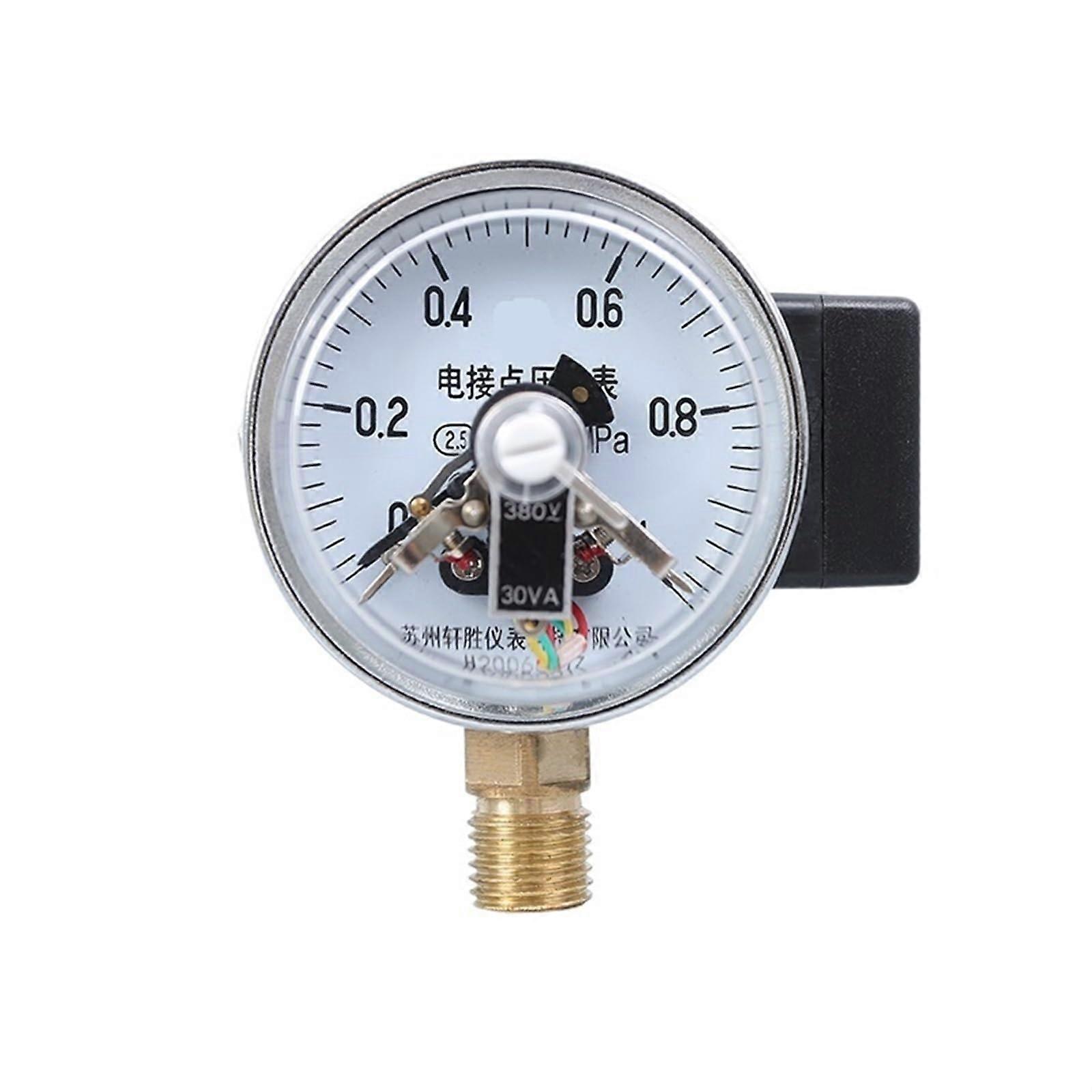 Air Pressure Gauge Manometer, 1 MPa, Magnetic-Assisted Electric Contact Gauge, M14x1.5 Thread, 1.6 MPa Range