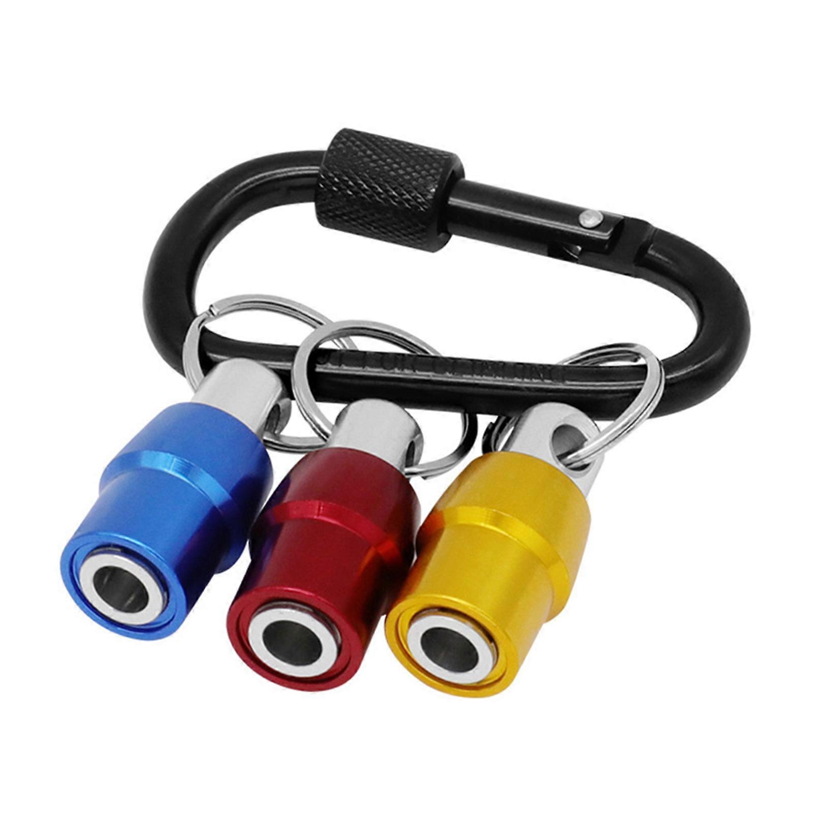 3Pcs 1/4inch Hex Shanks Screwdriver Bit Holder Extension Bar Screw Keychains for Drill Screwdriver BatchHead Multicolor