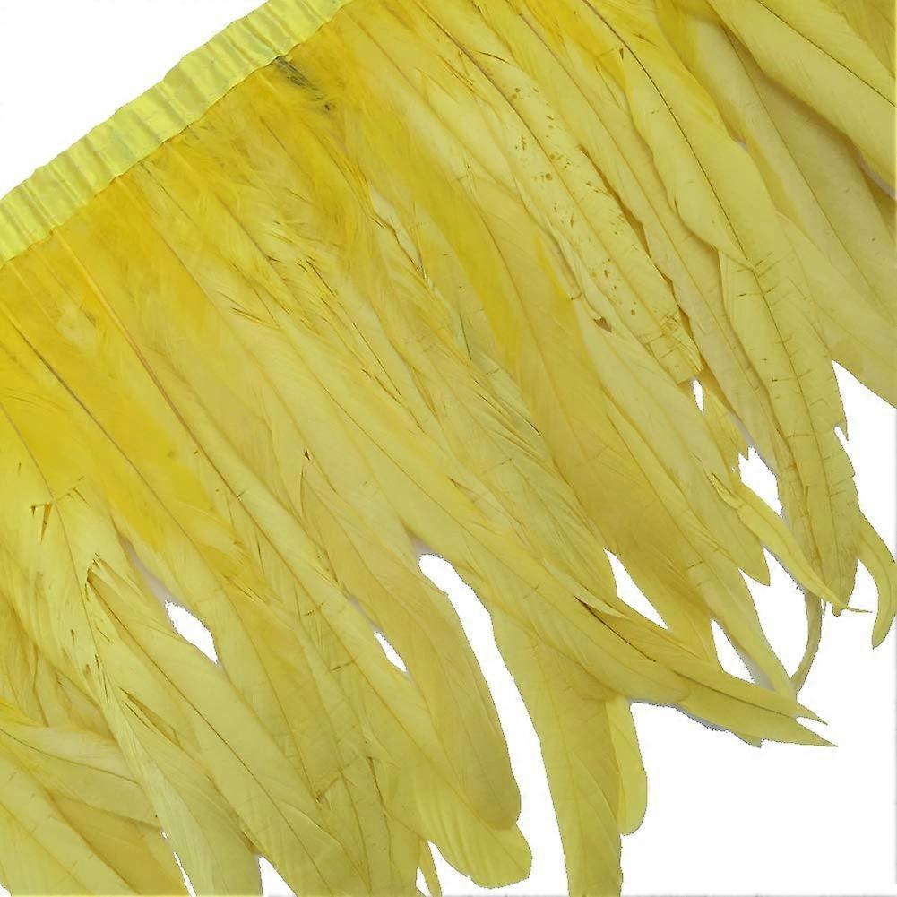 Rooster Feather Fringe Trim 1214' in Width Pack of 1 Yard(Yellow) Ref: 1041