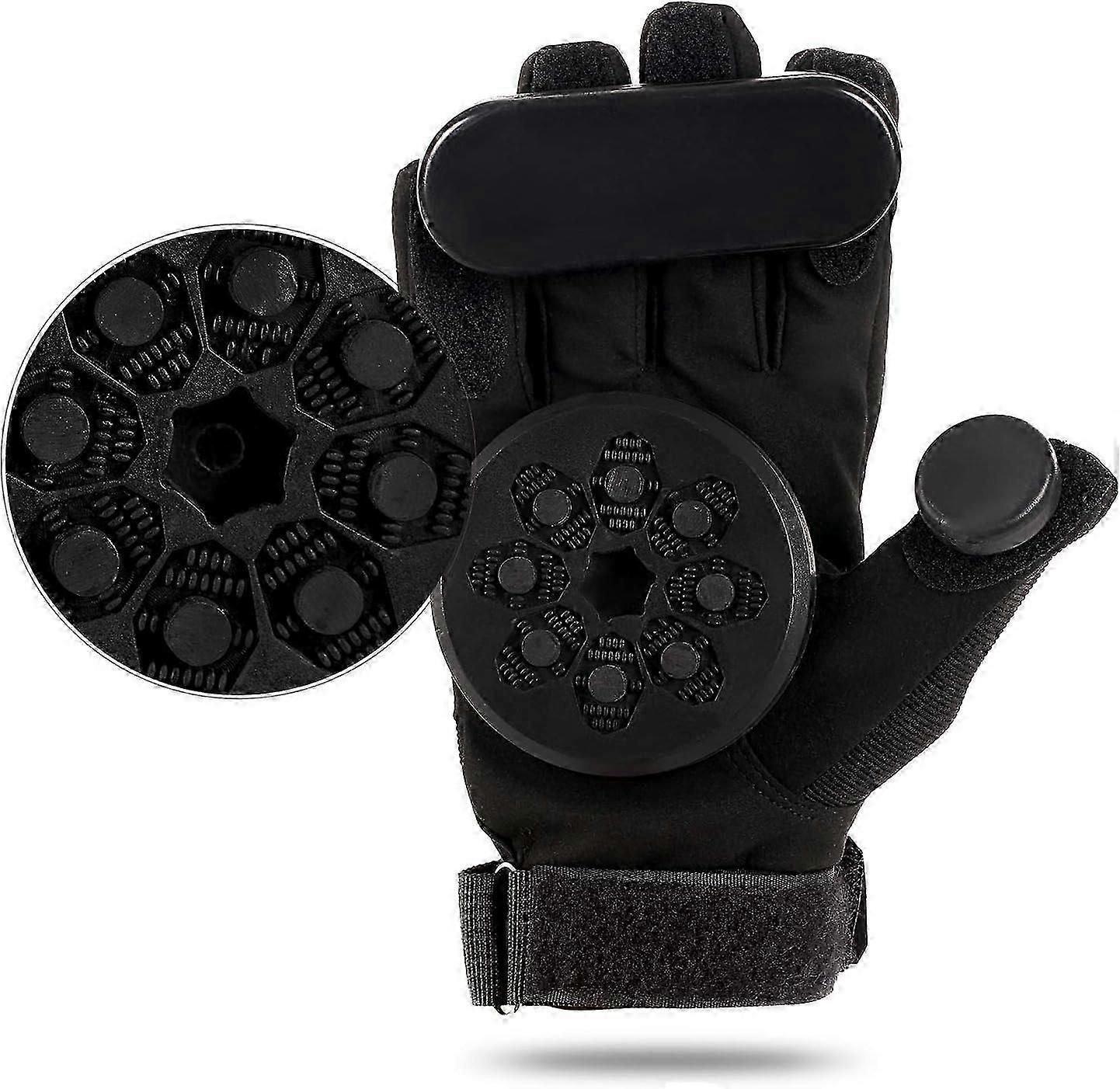 Professional Skateboard Gloves with Sliders,Standard Longboard Downhill Slide Gloves Skate Gloves with 2 Slider Puck Set
