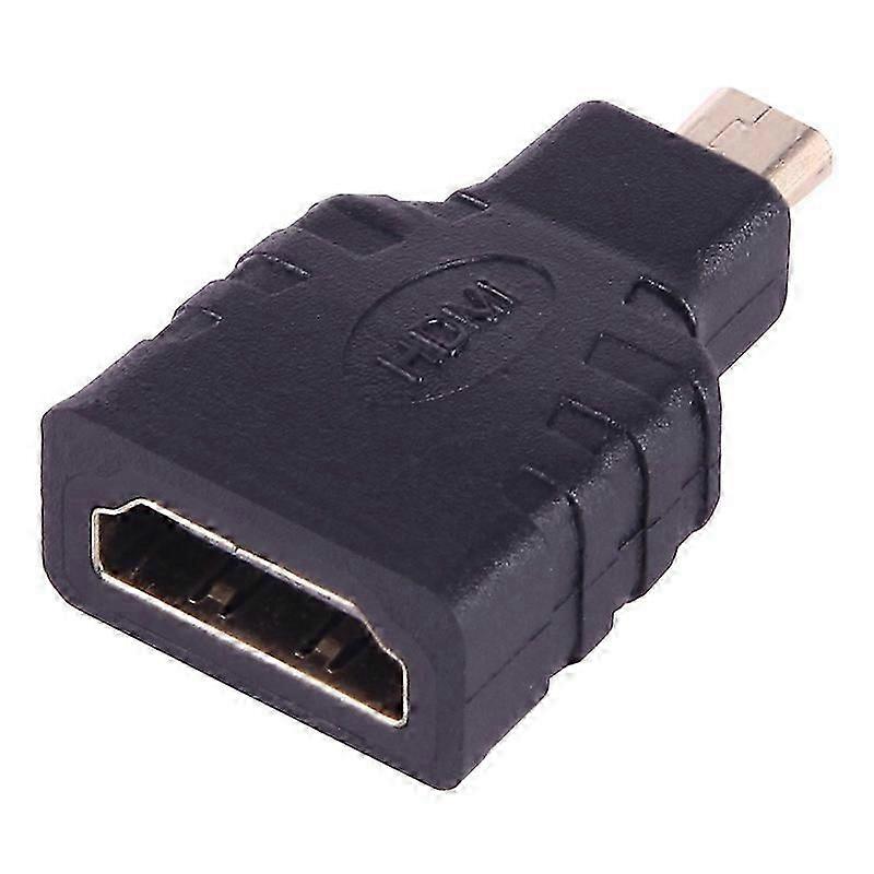 Micro HDMI Mand til HDMI Kvindeadapter (forgyldt)(sort)