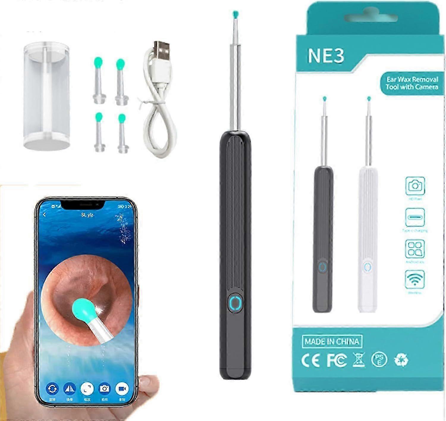 AEX Earpick, NE3 - CleanEar Pro, Rechargeable Ear Wax Removal Tool with Camera