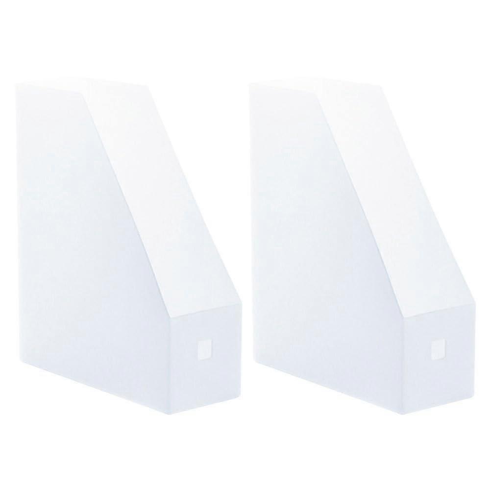 Vertical File Rack 2-Pack Transparent Document Organizer For Desktop And Bookshelf - Office Home Classroom Library