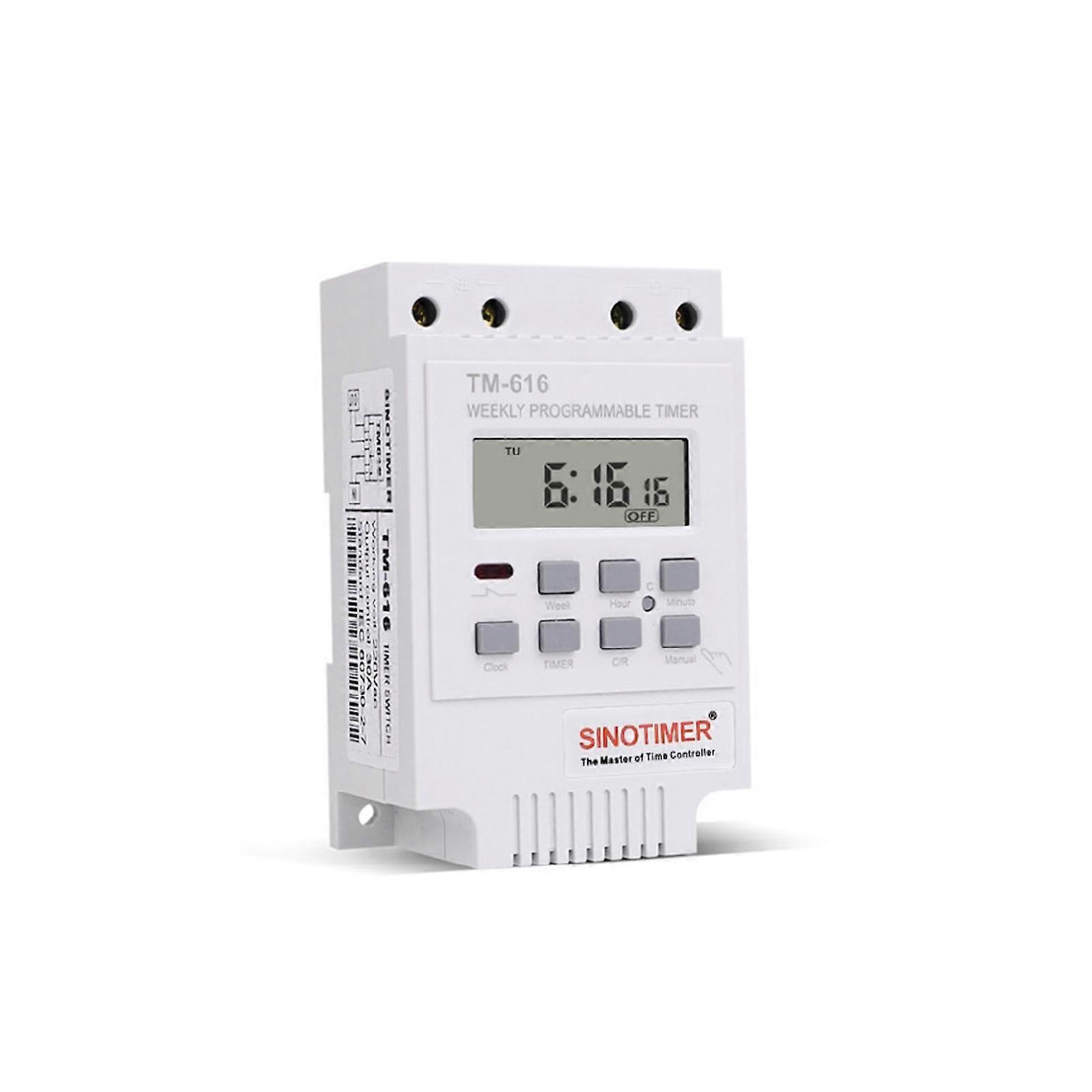 TM616W-4 Digital Electronic Timer 220V 30A Weekly Programmable Relay Controller White