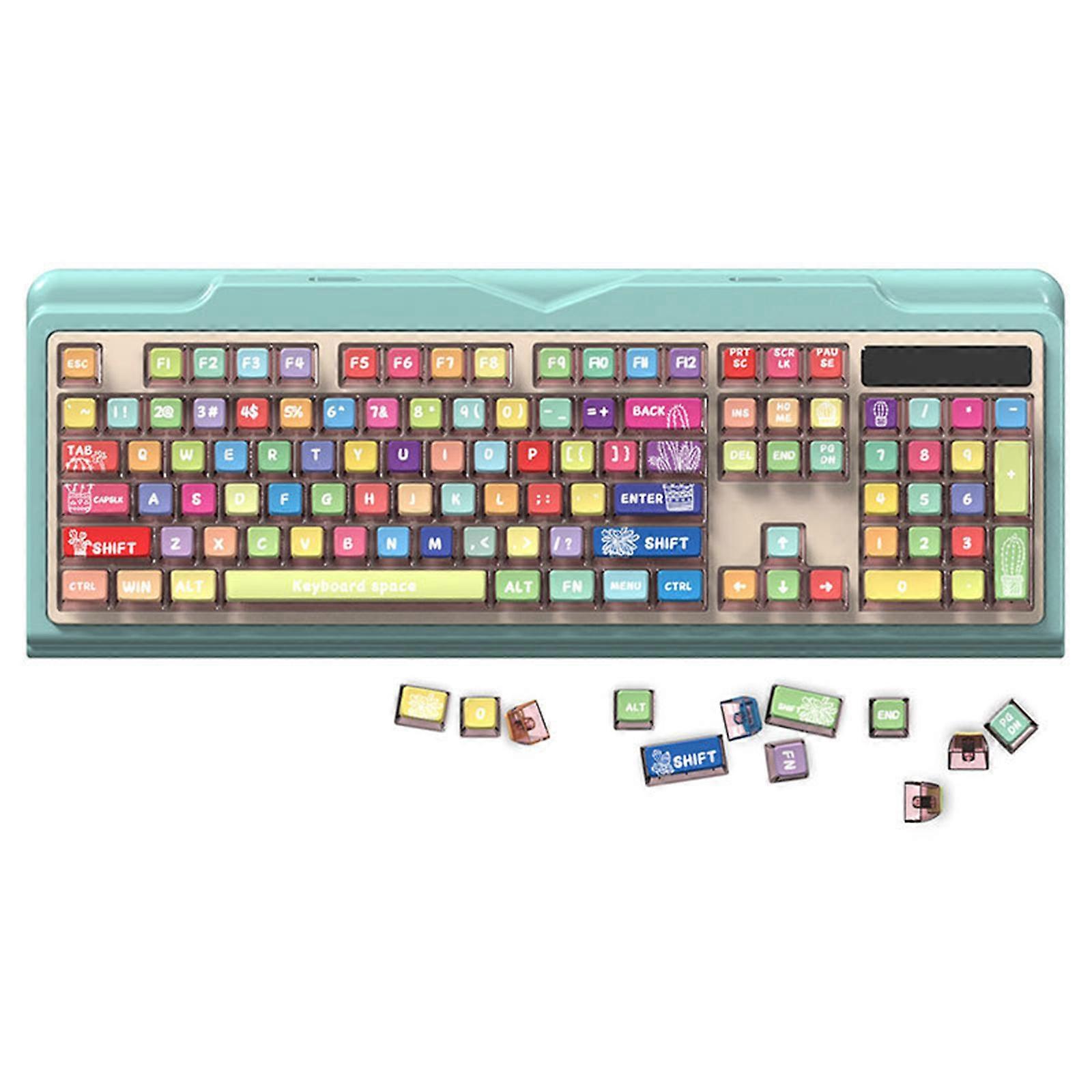 Rainbow Keycaps 116Keys Pudding Keycap ASA Height Colorful Keycaps For Mechanical Keyboards Keycaps Multicolor