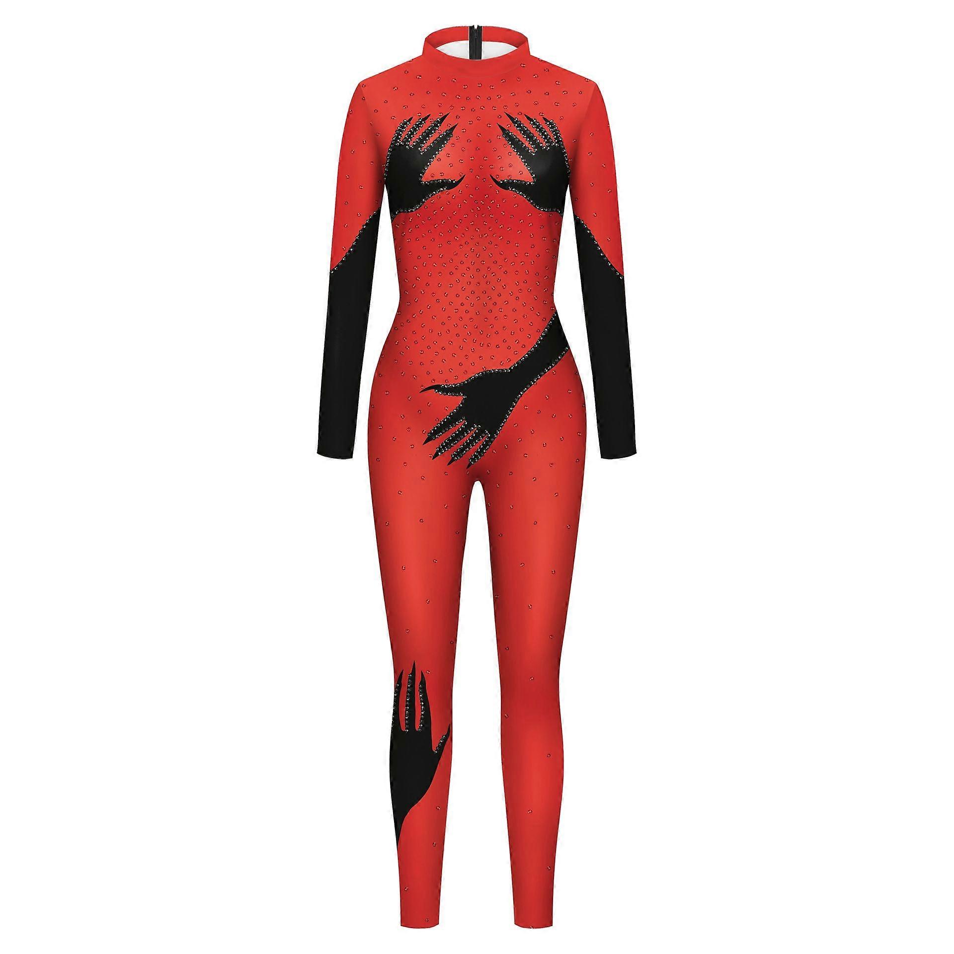 Womens Red Bodysuit with Hand Print  Stylish and functional  Great for everyday wear, events, or special occasions