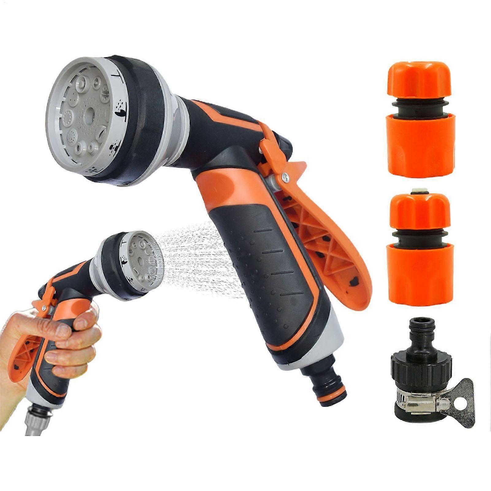 Garden Hose Sprayer With Adjustable Spray Patterns, Anti-Slip Grip, High-Pressure Nozzle And 360-Degree Swivel Elbow