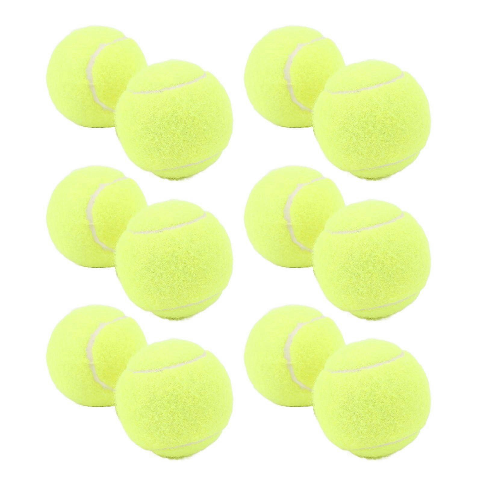 Tennis Balls Set, Strong Bounce, 12 Pieces, Pressureless, Crack Resistant, YELLOW