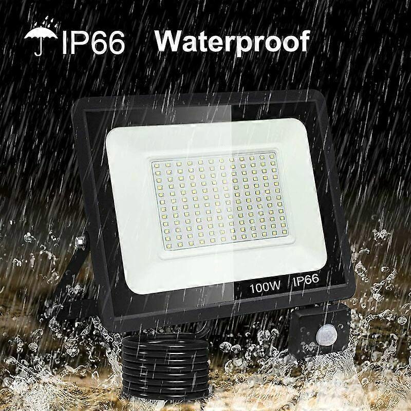 Outdoor LED Floodlight with Motion Sensor, Cool White Security Light