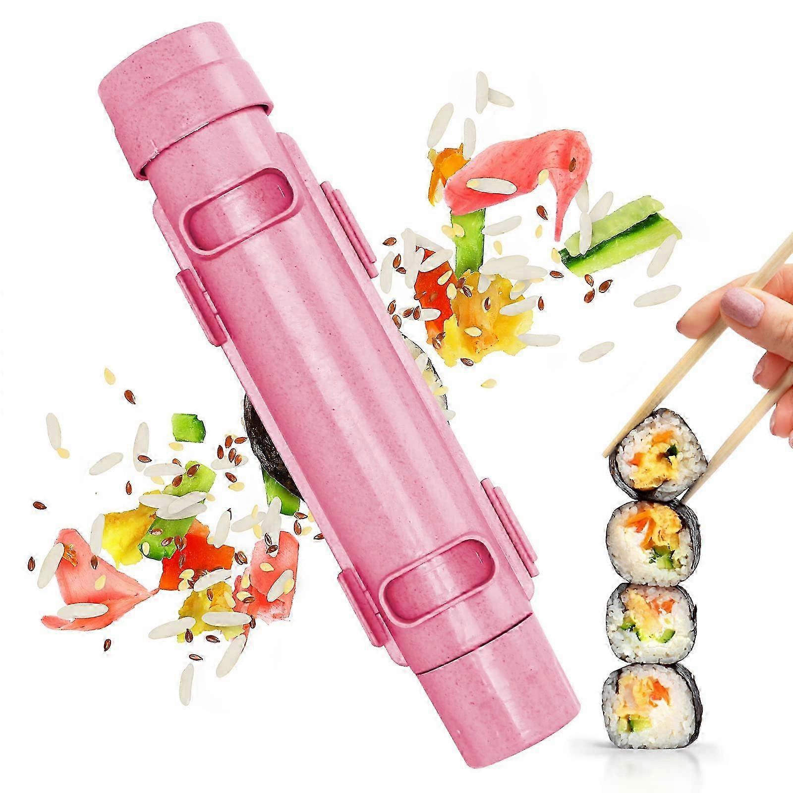 Sushi Making Tool, Sushi Rolling Machine for DIY with Vegetable and Meat Compatibility, Kitchen Accessories in Pink Color