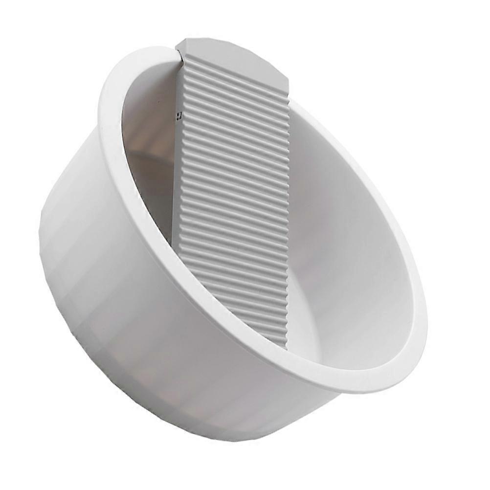Plastic Wash Basin with Washboard for Hand Washing Clothes – Lightweight Portable Laundry Basin for Easy Cleaning at Home