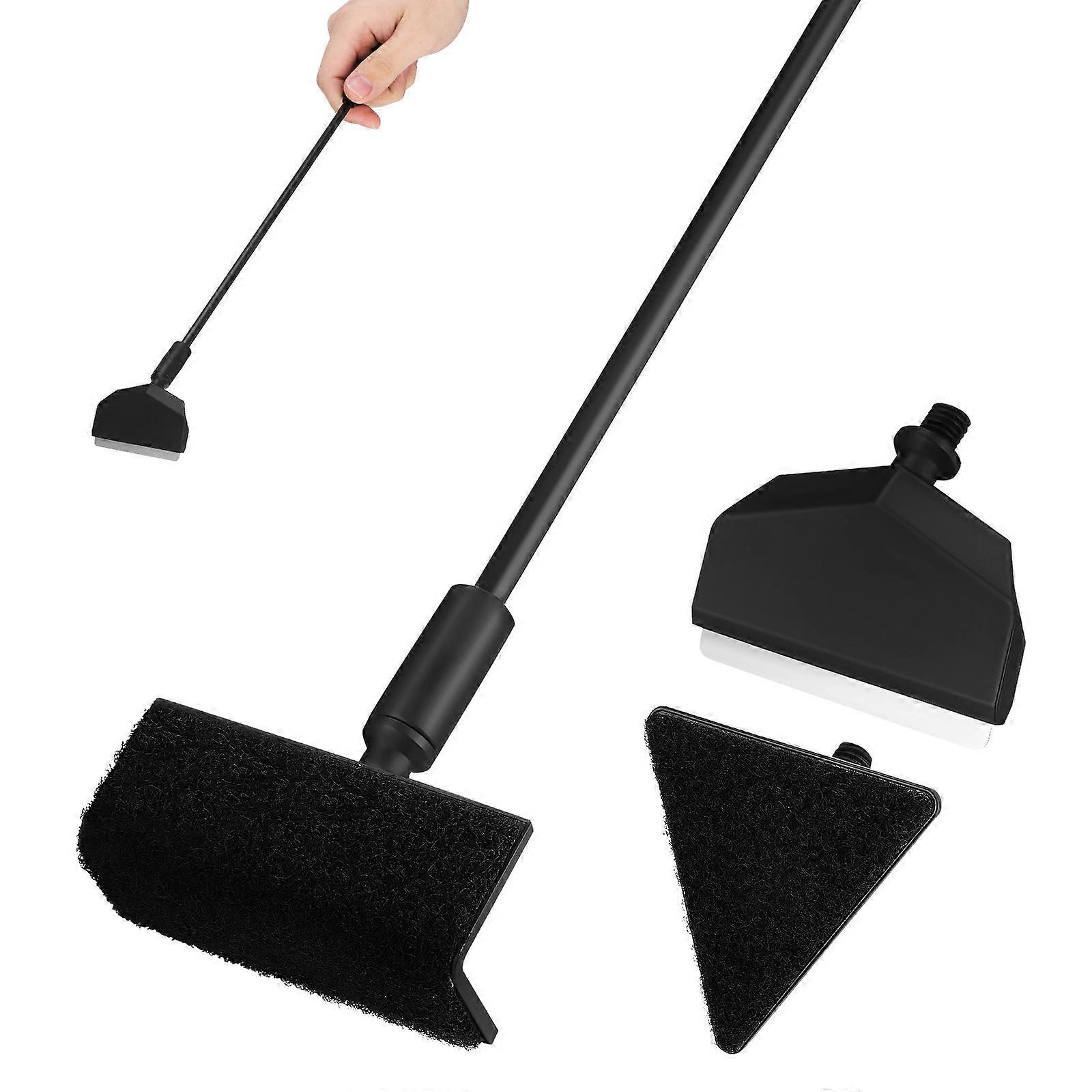 Kit de nettoyage pour aquarium (1 ensemble) en plastique noir avec tête interchangeable pour outils de nettoyage d'aquarium