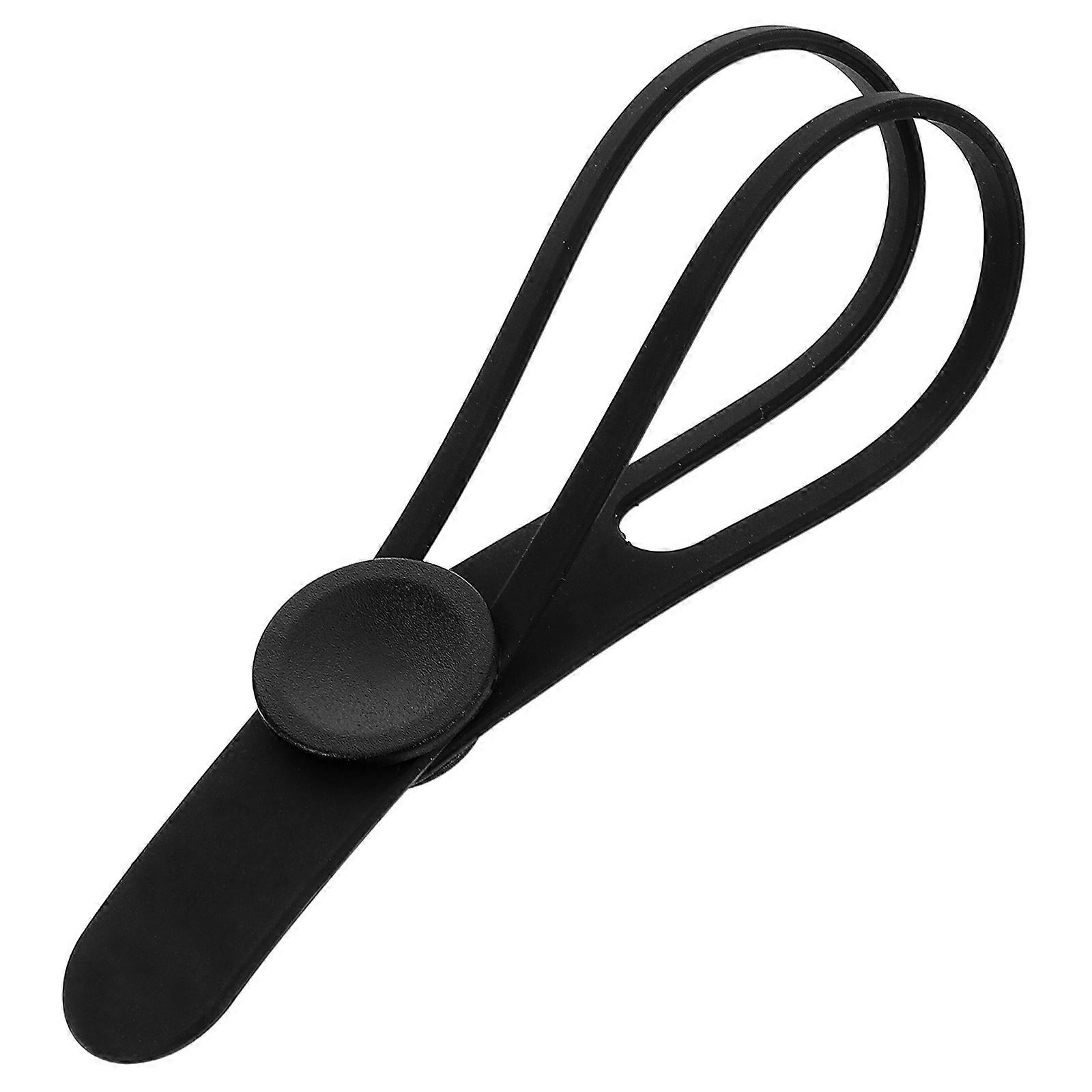 Adjustable Silicone Umbrella Strap Black Cable Tie Organizing Securing Cords Retainer Flexible Multiuse Everyday Use