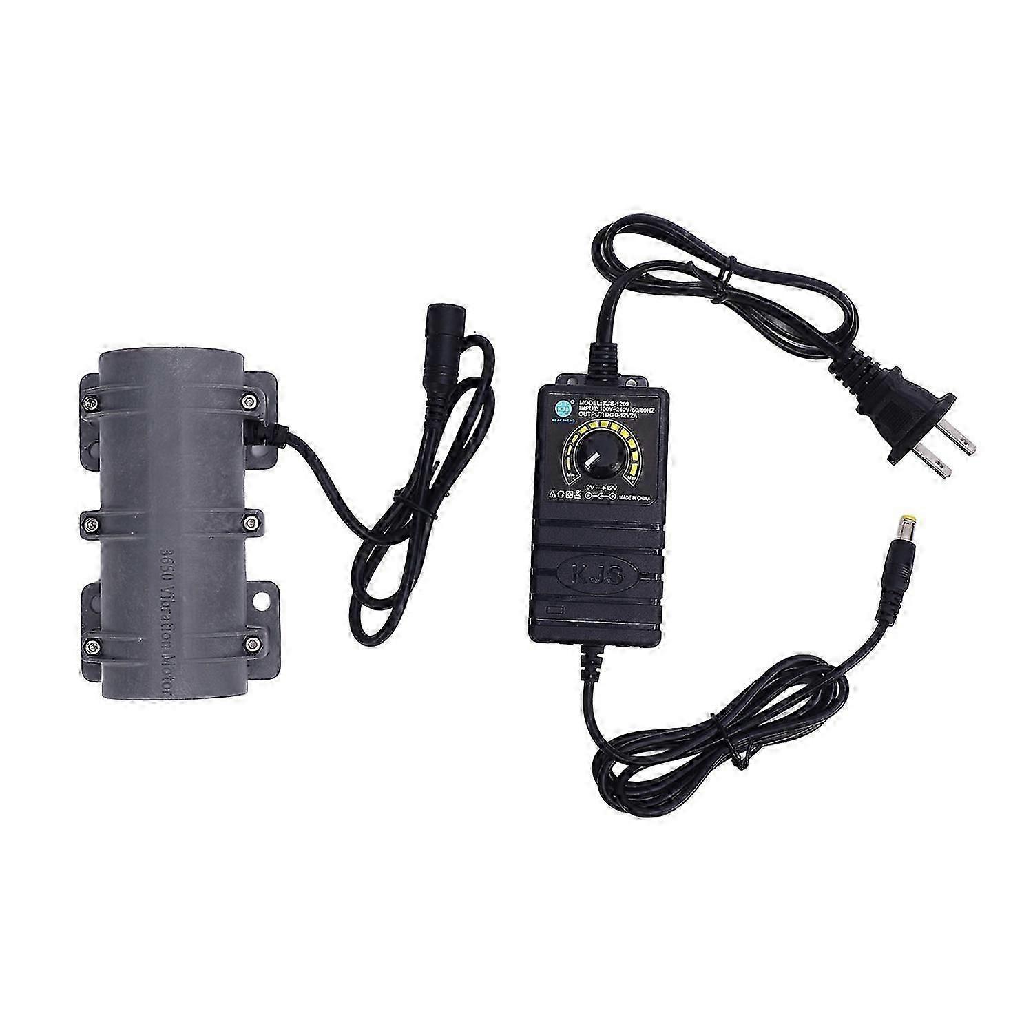 Vibration Motor 3650 DC 3800RPM with Adjustable Speed Adapter Double Eccentric for Massaging Bed Chap