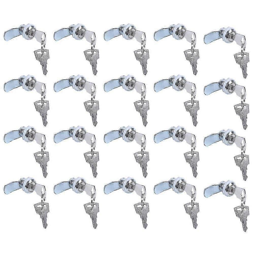20 Pack Cam Locks with Keys for Cabinets, Lockers, Mailboxes, Cupboards & Drawers