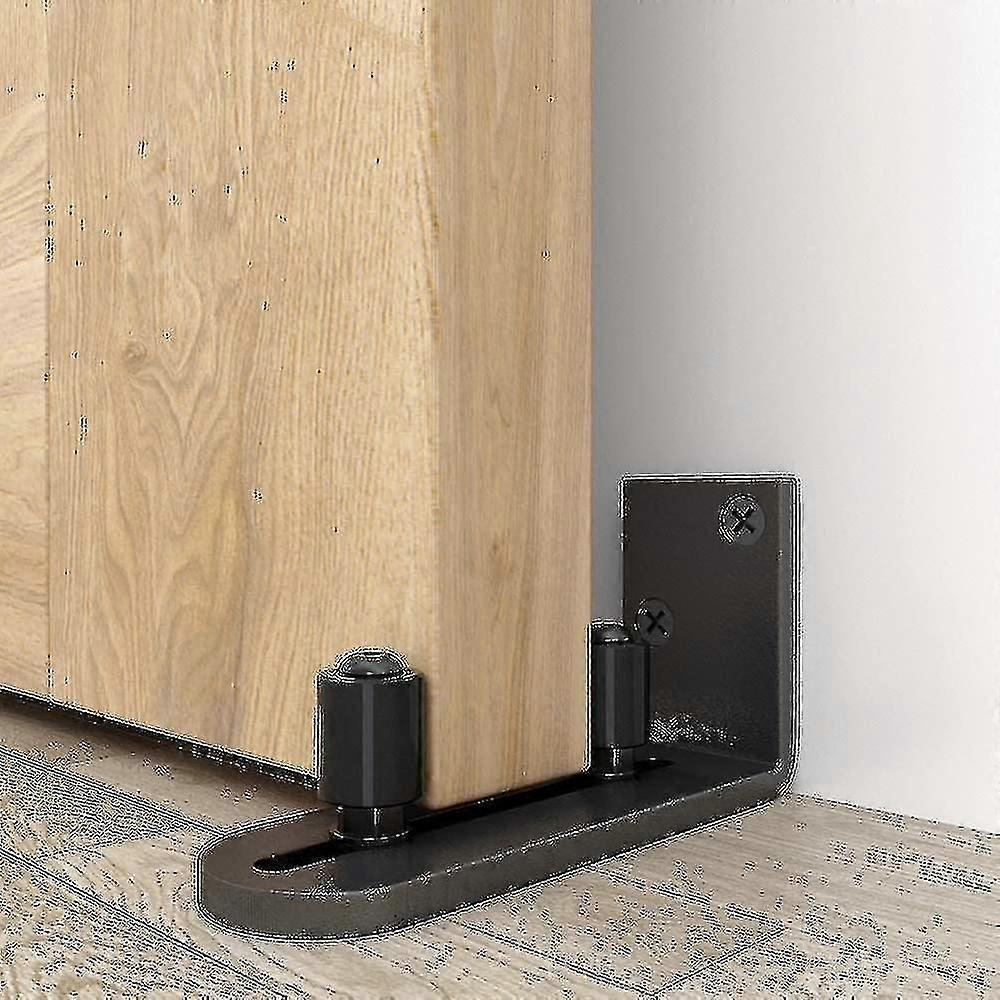 New Sliding Barn Door Floor Guides Adjustable Stay Roller Hardware Kit,black