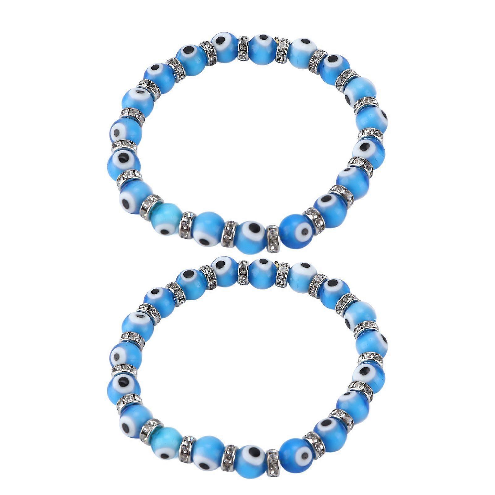 2025 Latest Model  2pcs Evil Eye Bracelet Lucky Elegant Style DIY Making