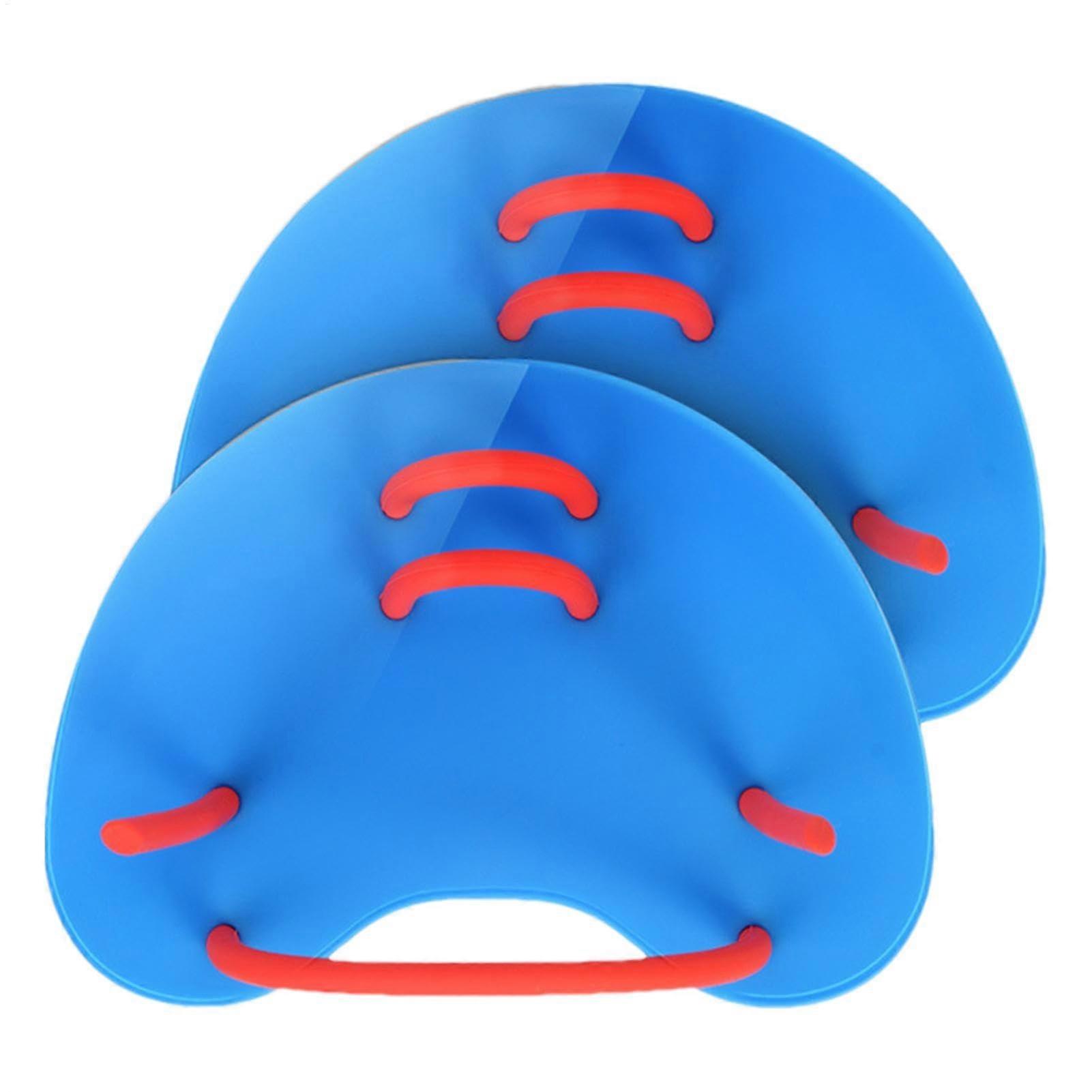 Swimming Paddles 2 Pieces Pool Hand Flipper, Adjustable Straps, Blue